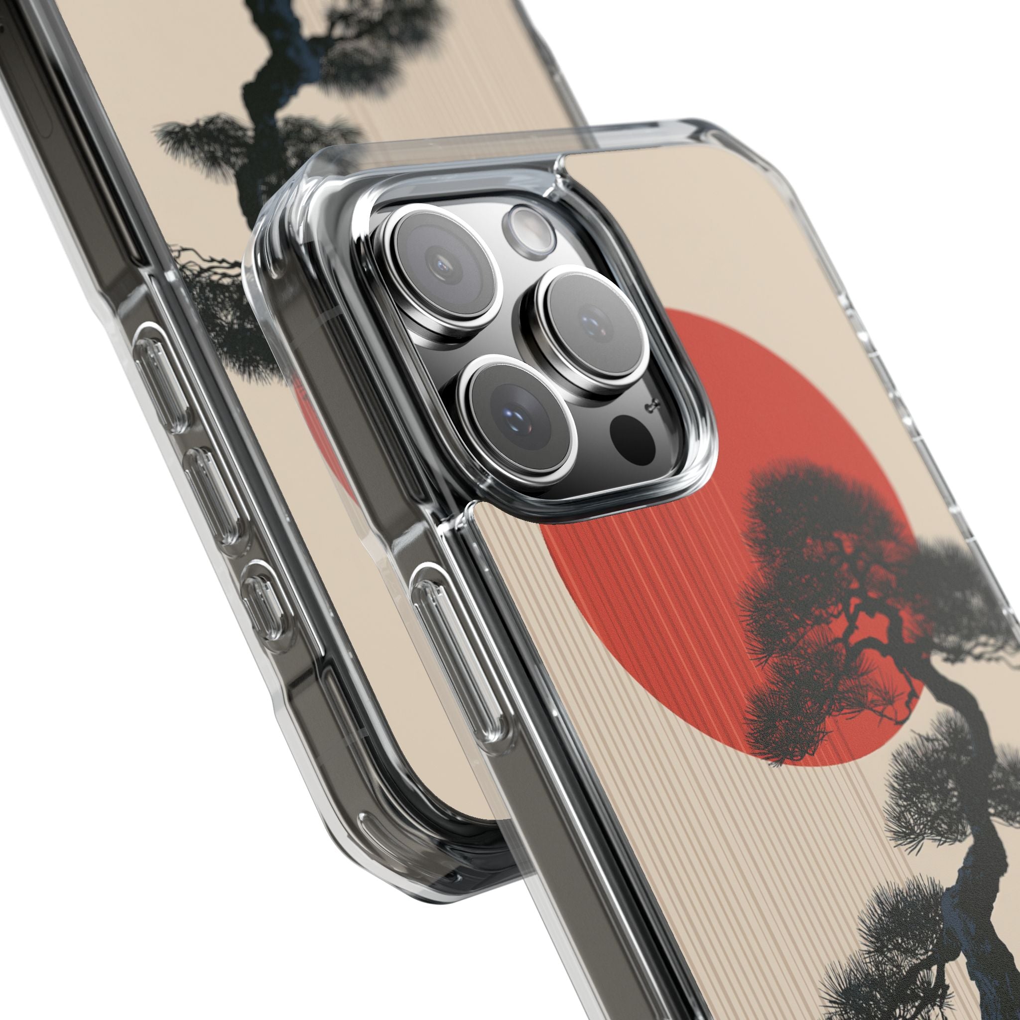 Beige Impact MagSafe Phone Case for iPhone - Kyoto Crimson Pine