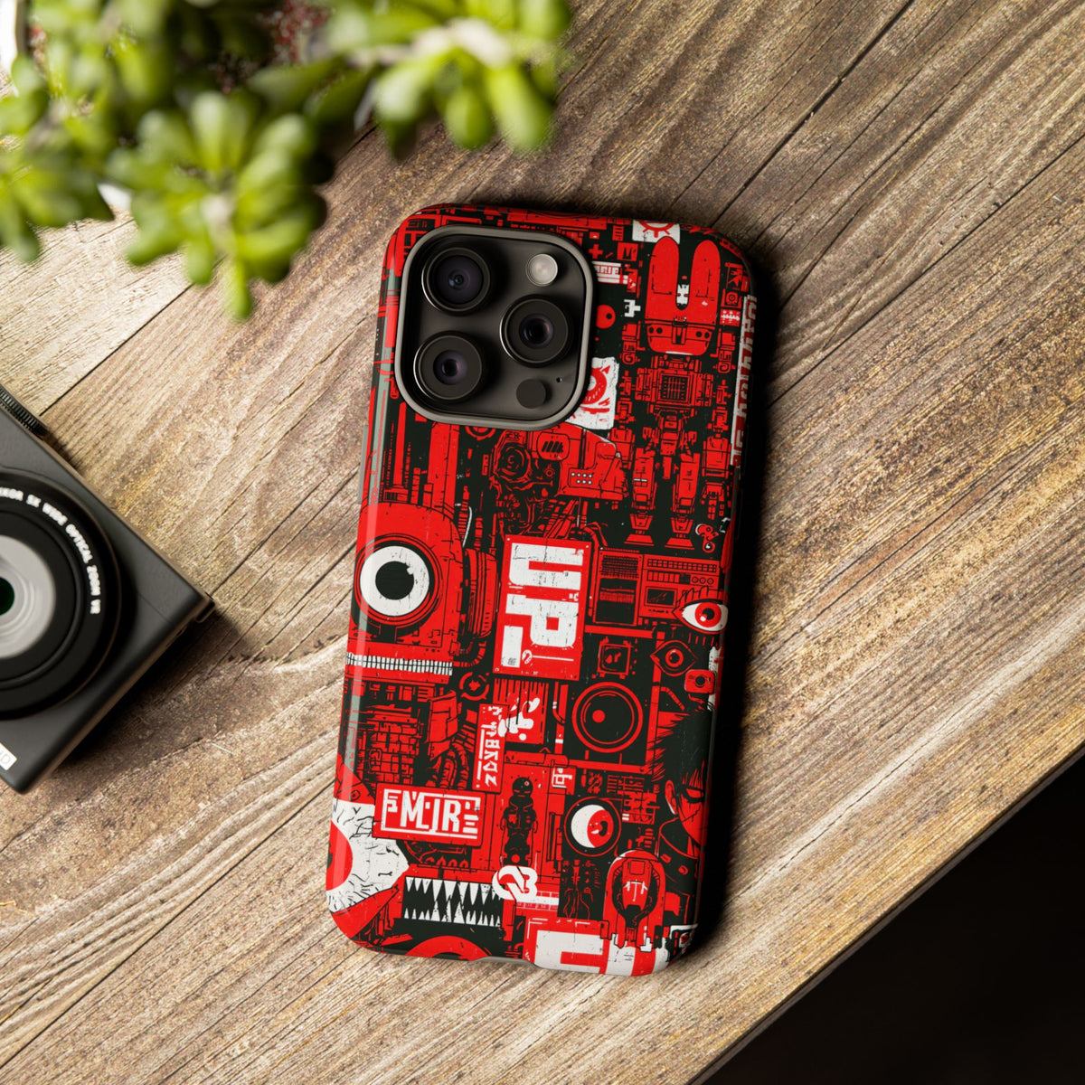 Neo Mecha Collage · Tough Phone Case for iPhone · Red