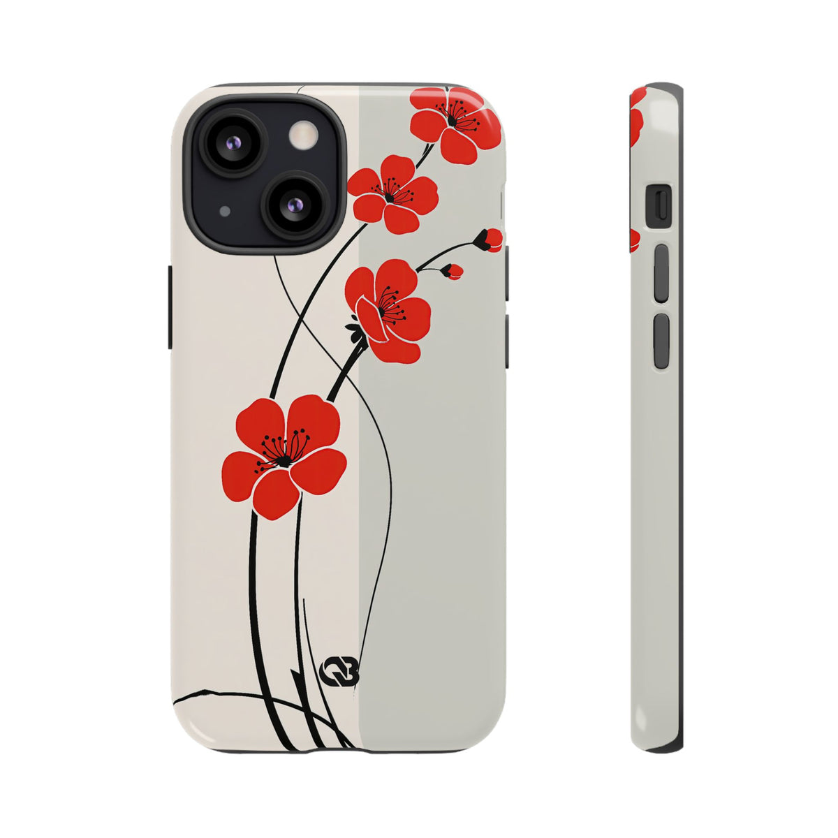 Scarlet Bloom Minimal · Tough Phone Case for iPhone · Red