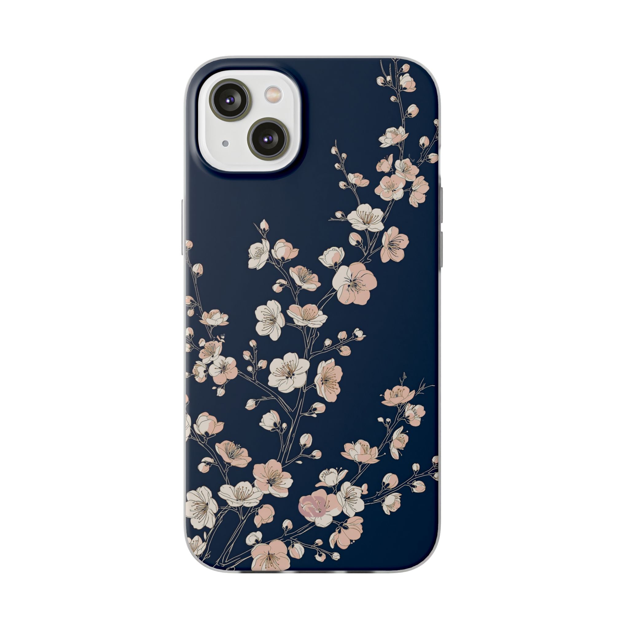Blue Lite Phone Case for iPhone - Midnight Peach Sakura