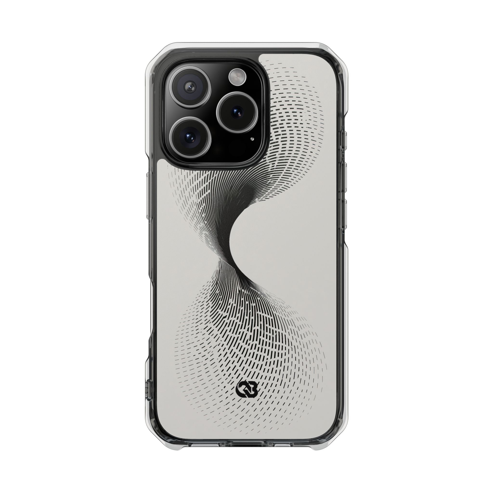 White Impact MagSafe Phone Case for iPhone - Linear Torsion Grid