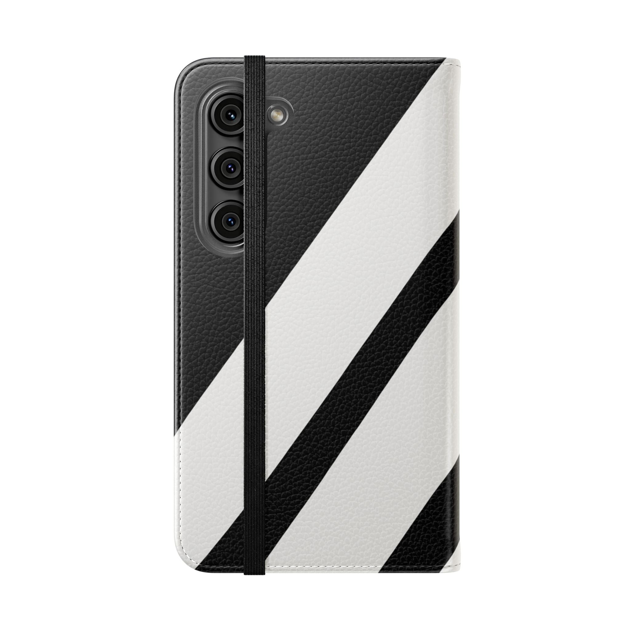 Diagonal Stripes BlackWhite - Samsung S23 Case - Wallet
