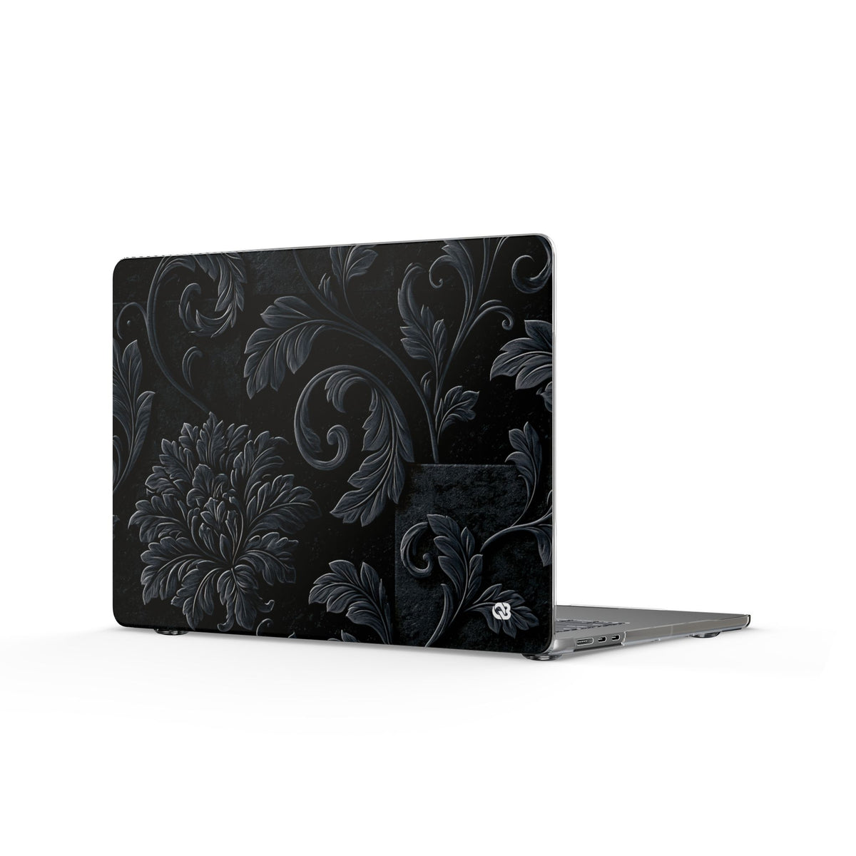 Obsidian Damask · Clear Hard Case for MacBook · Black