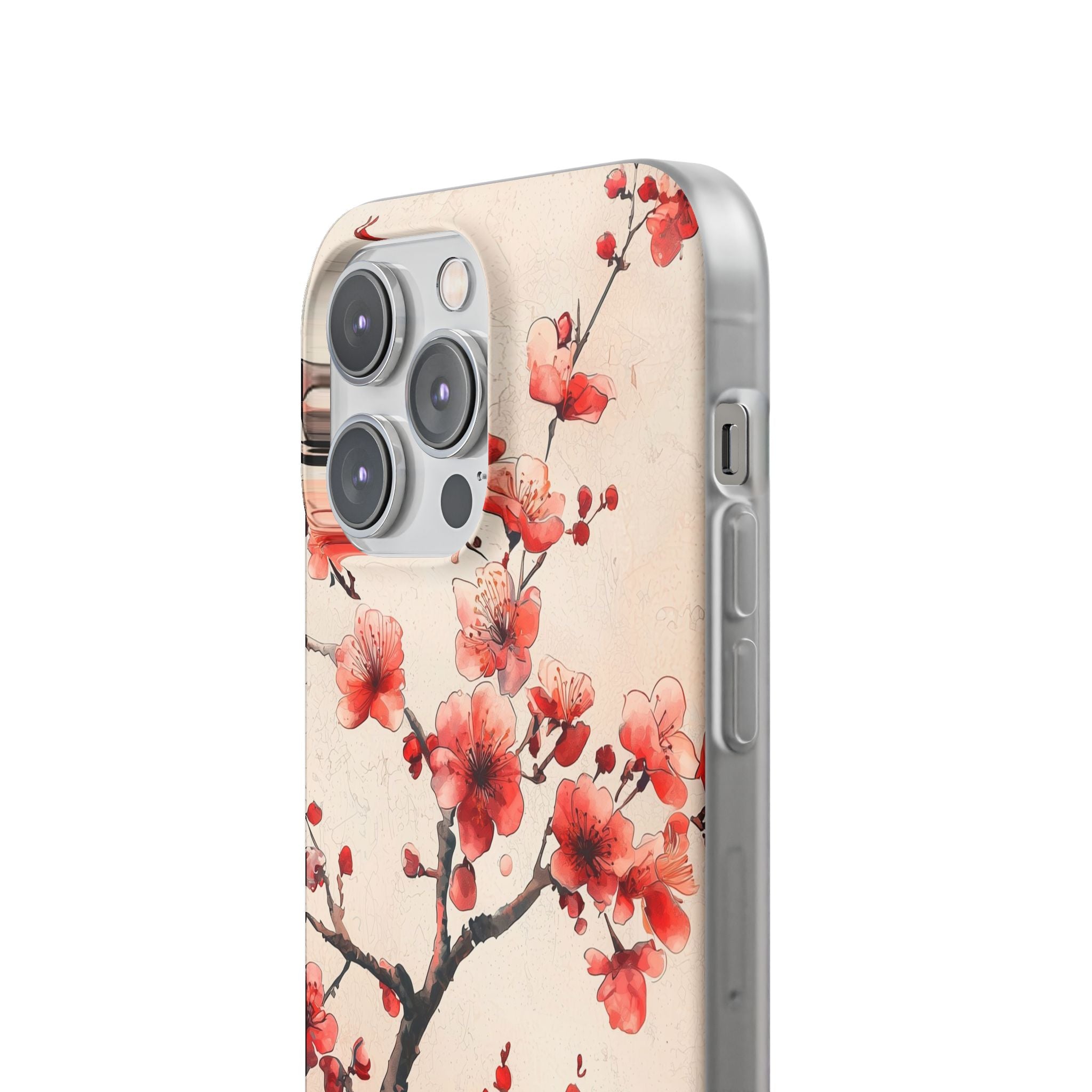 Crimson Silk Flora · Soft Custodia per iPhone