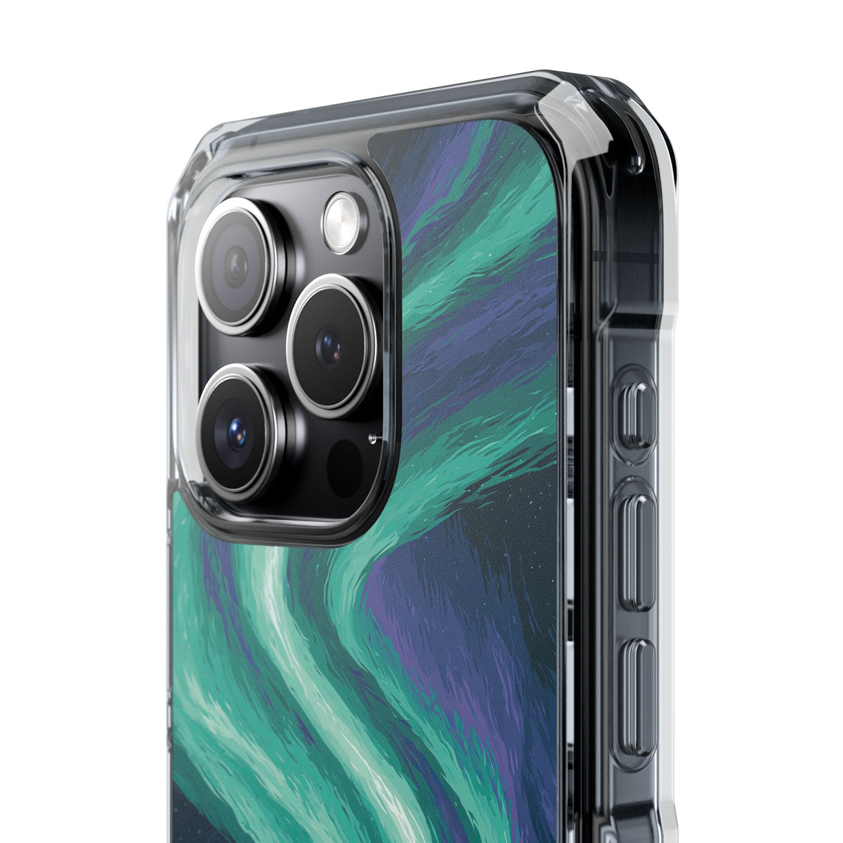 Arctic Aurora Bear · Clear Impact Magnetic Phone Case for iPhone · Teal