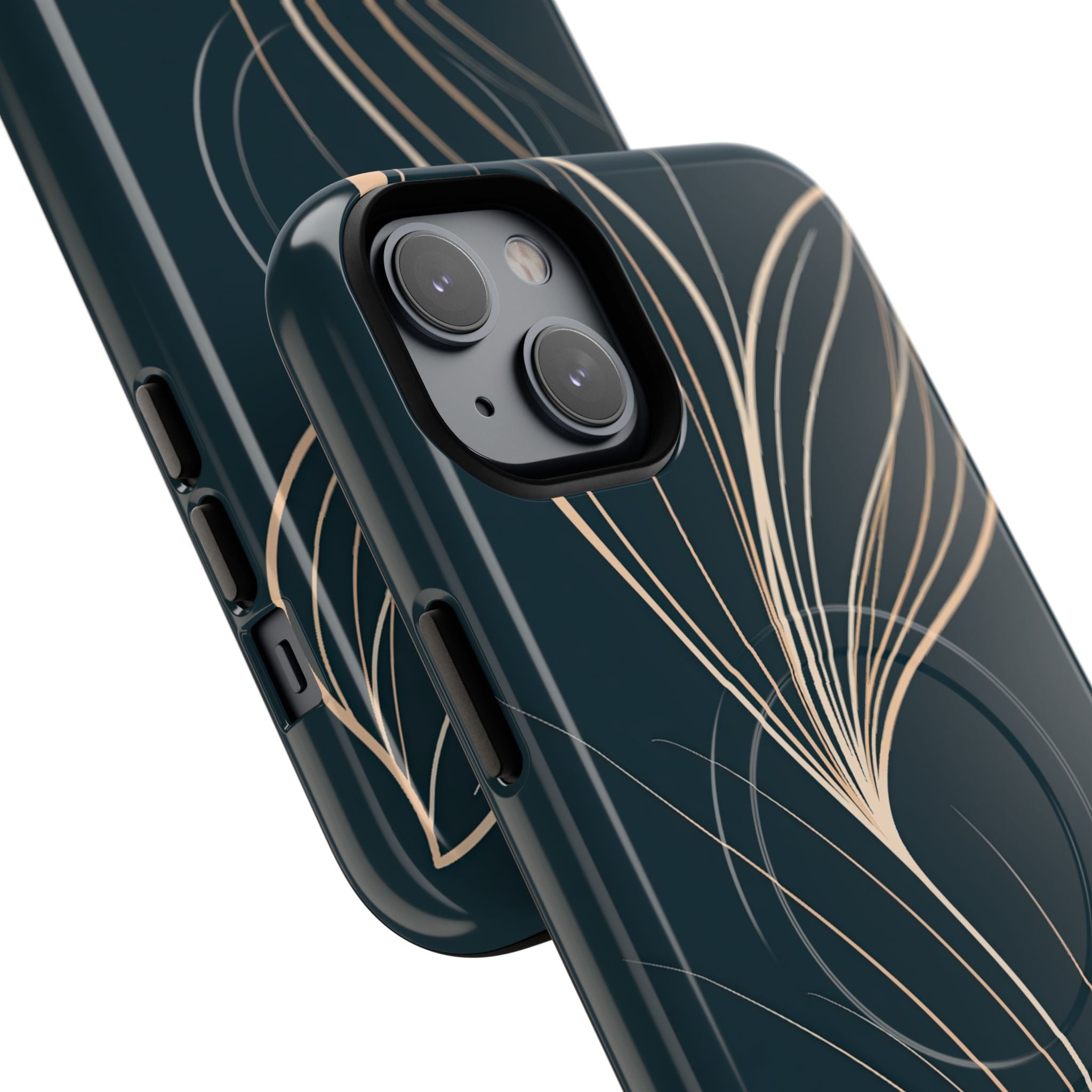 Teal Tough 2.0 Magsafe Phone Case for iPhone - Sandstone Silk Flora