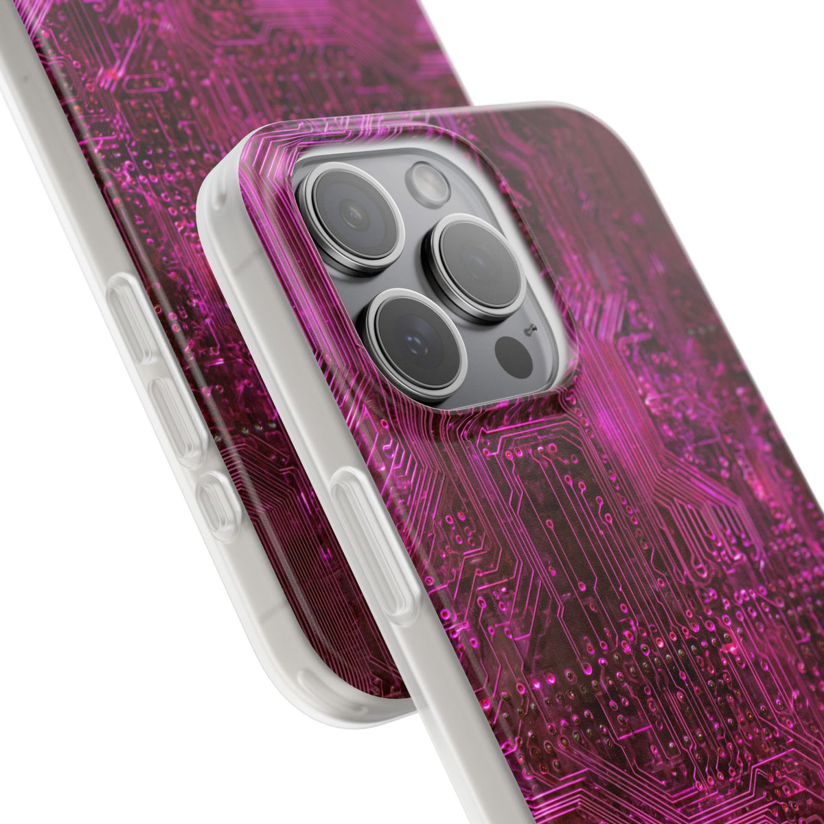 Magenta Circuit Trace · Lite Phone Case for iPhone · Pink