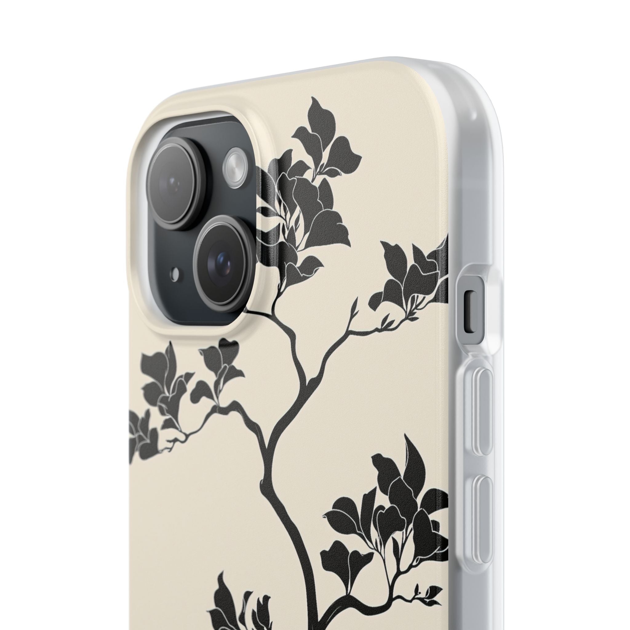 Beige Lite Phone Case for iPhone - Obsidian Bonsai Silhouette