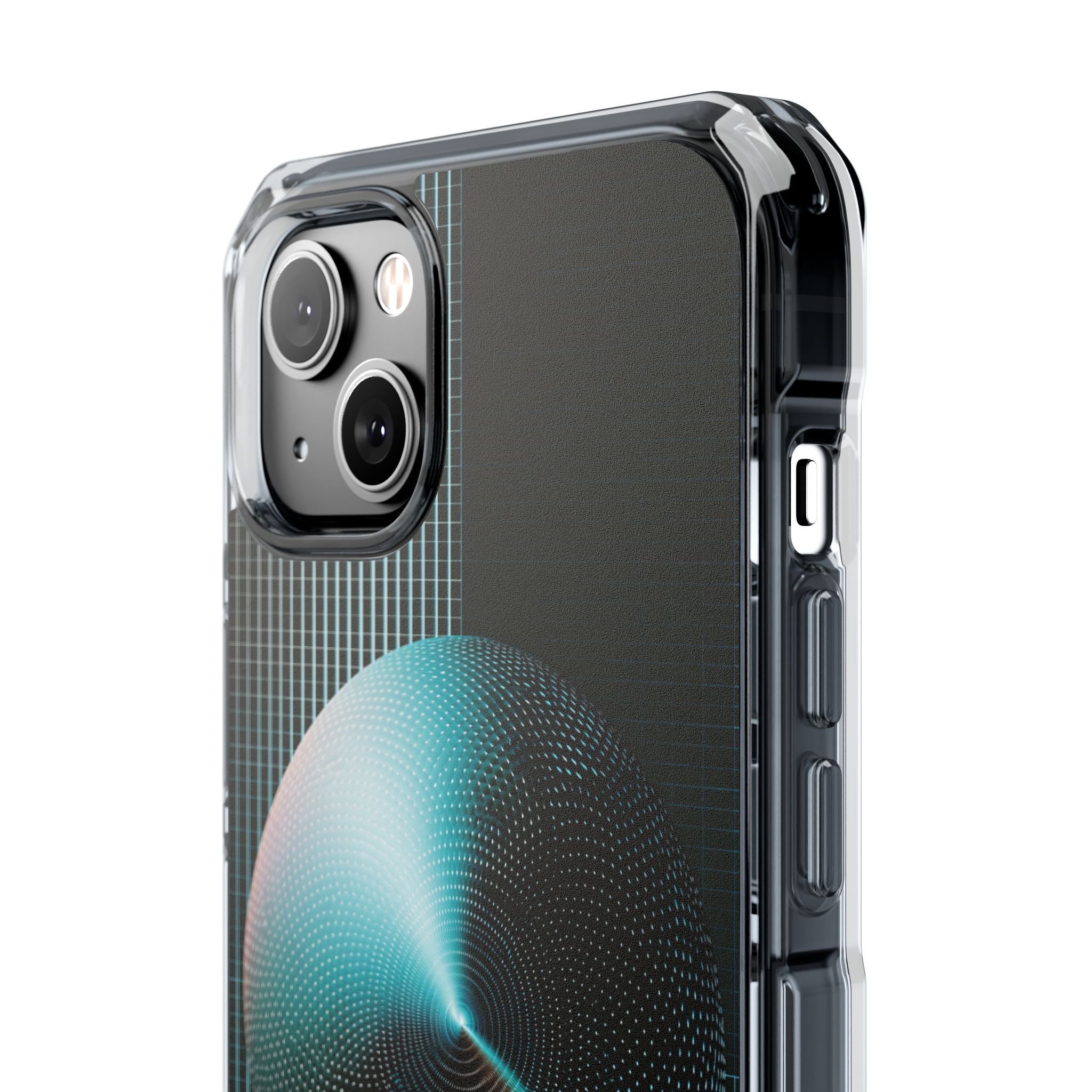 Blue Impact MagSafe Phone Case for iPhone - Cyan Vector Sphere