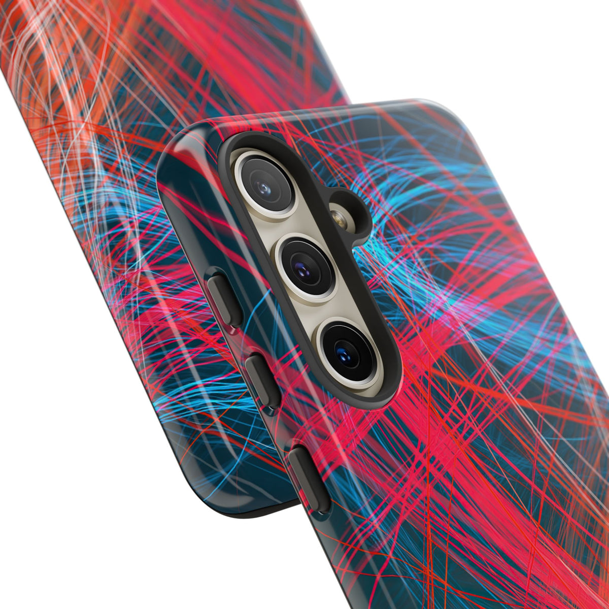 Neon Fiber Stream · Tough Phone Case for Samsung · Red