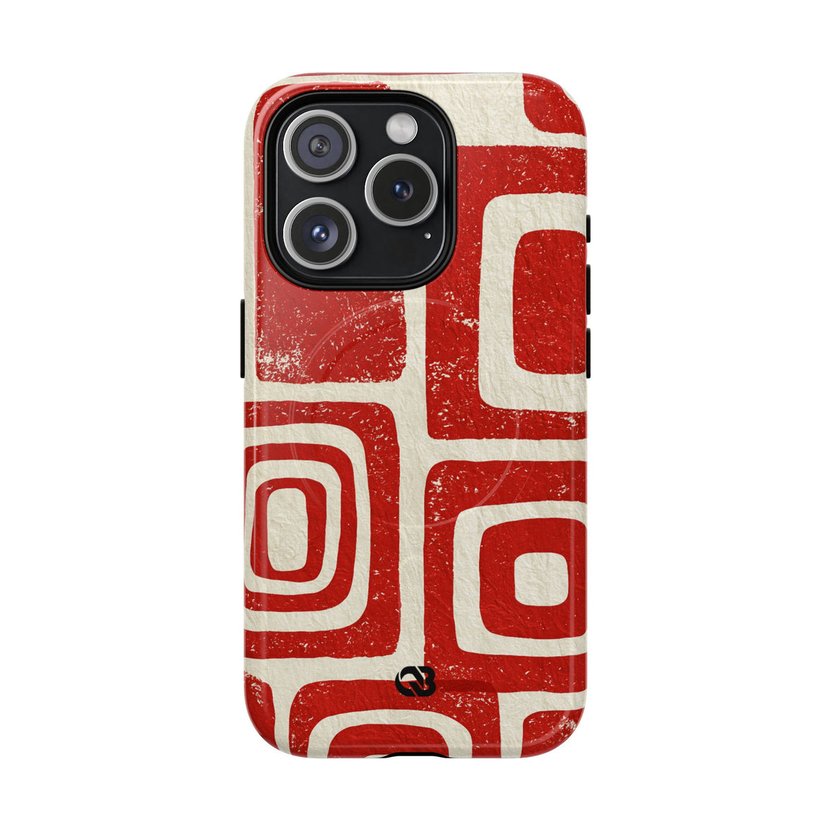 Vermilion Block Motif · Tough 2.0 Magnetic Phone Case for iPhone · Red