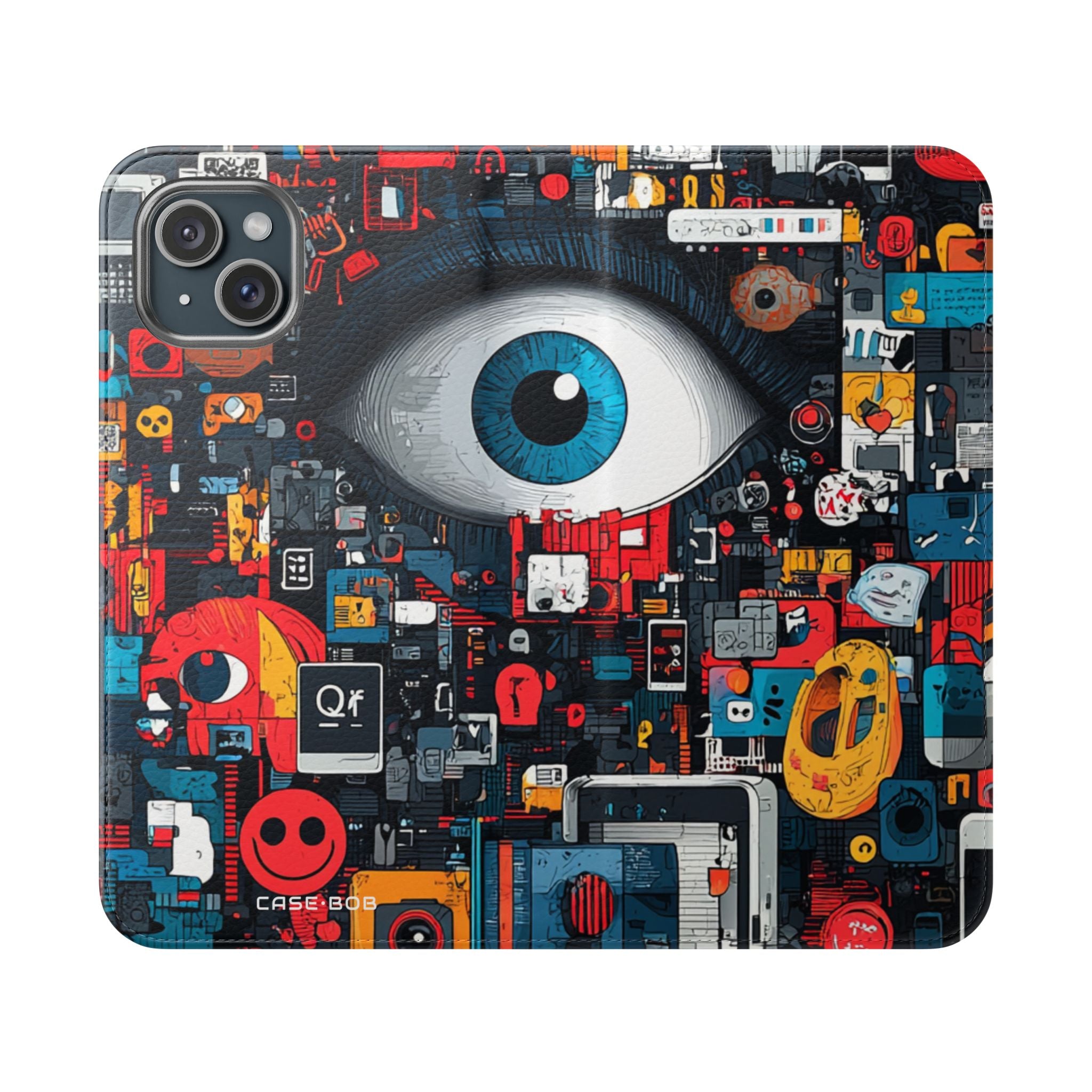 Blue Gaze Mosaic - iPhone 15 Plus Case - Wallet
