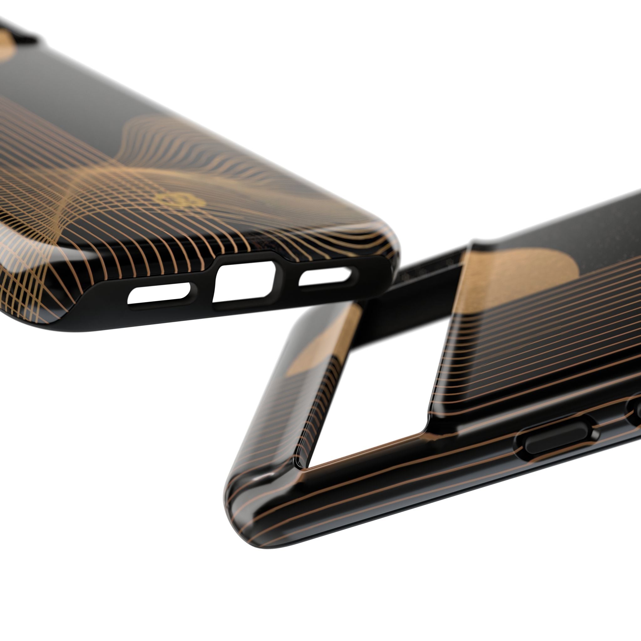 Gold Tough Phone Case for Google Pixel - Gilded Obsidian Dunes