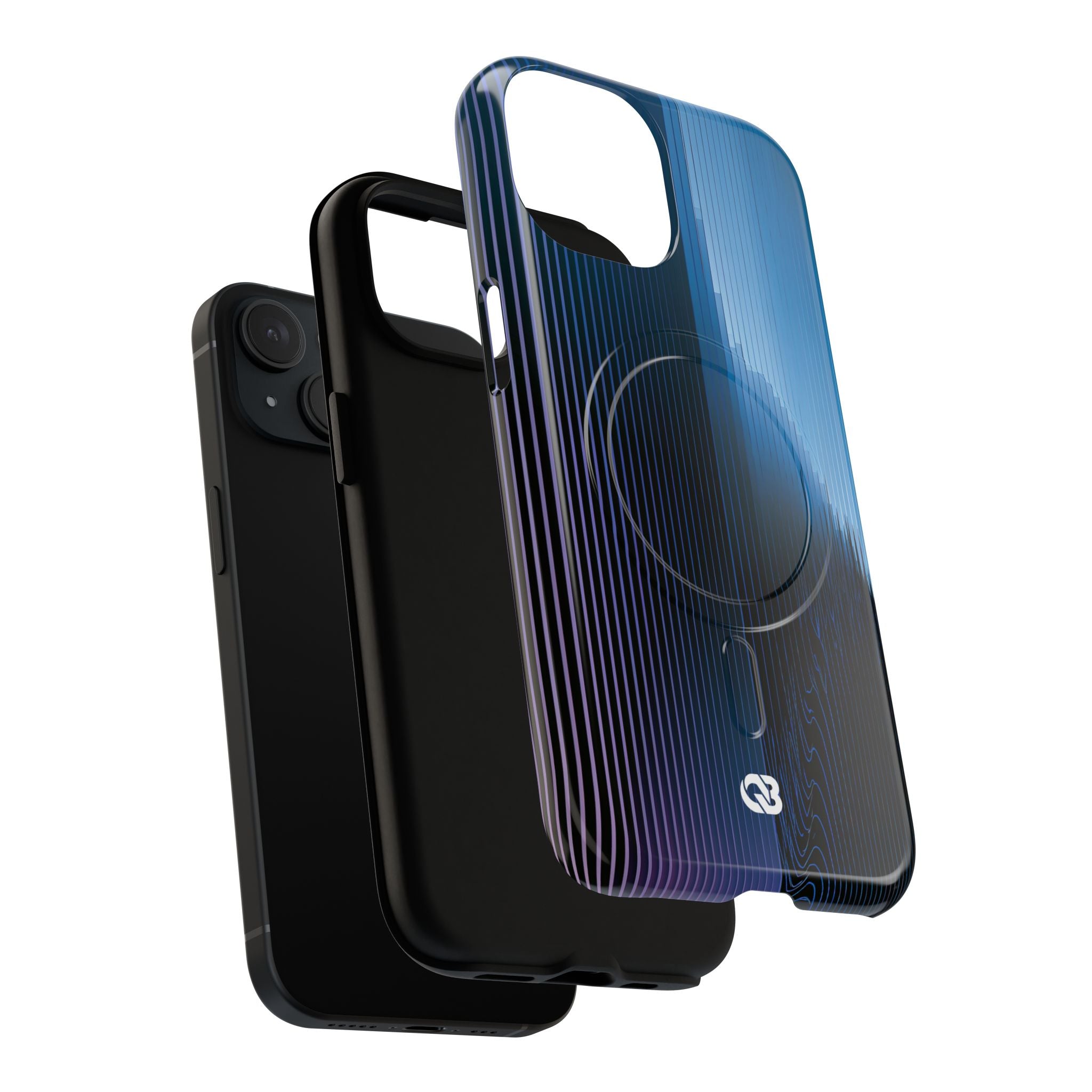 Blue Tough 2.0 Magsafe Phone Case for iPhone - Indigo Distortion Wave