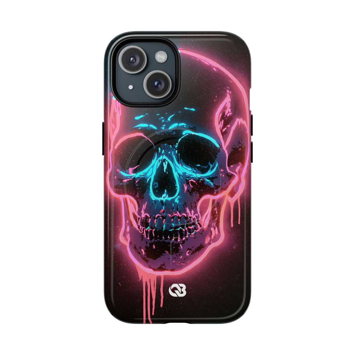 Neon Drip Skull · Tough 2.0 Magnetic Phone Case for iPhone · Black