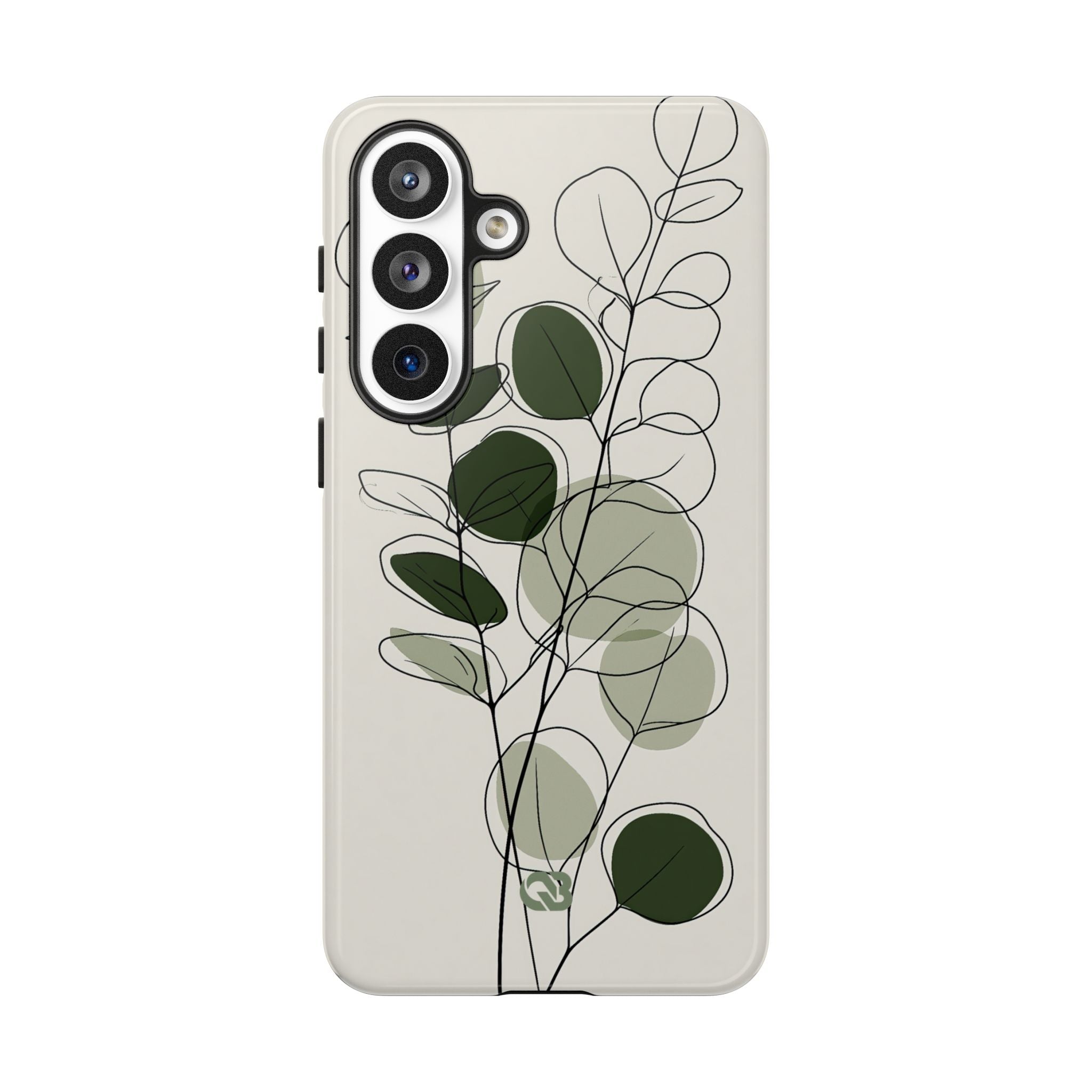 Green Tough Phone Case for Samsung - Muted Eucalyptus Sketch