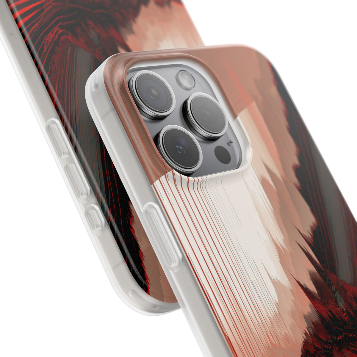Red Lite Phone Case for iPhone - Crimson Pulse Horizon