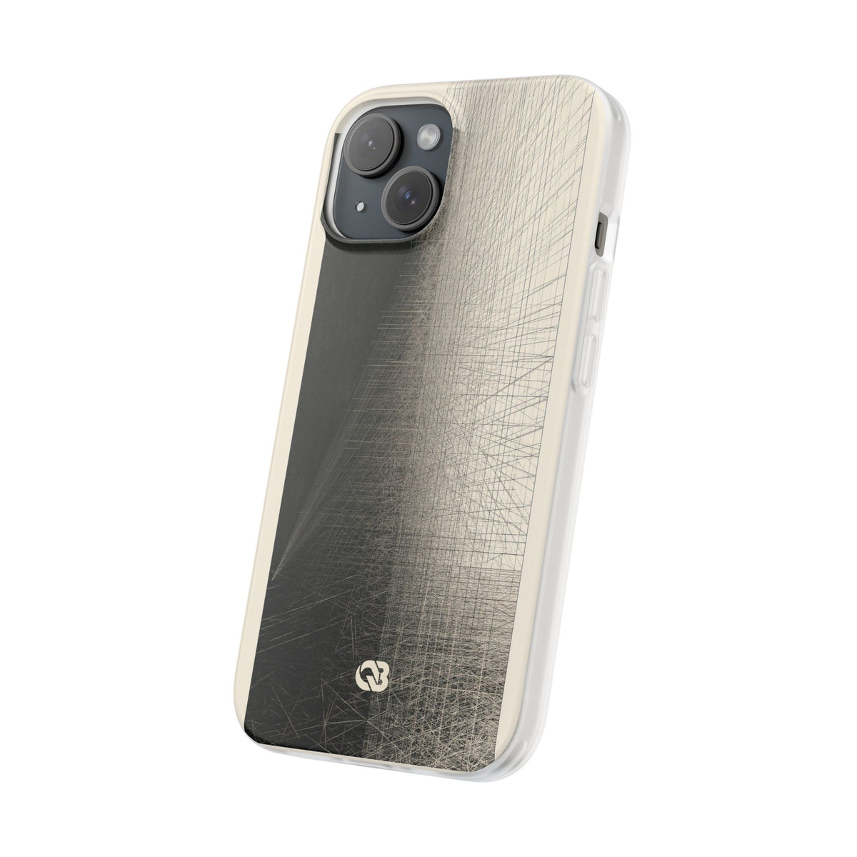 Beige Lite Phone Case for iPhone - Brutalist Graphite Grid