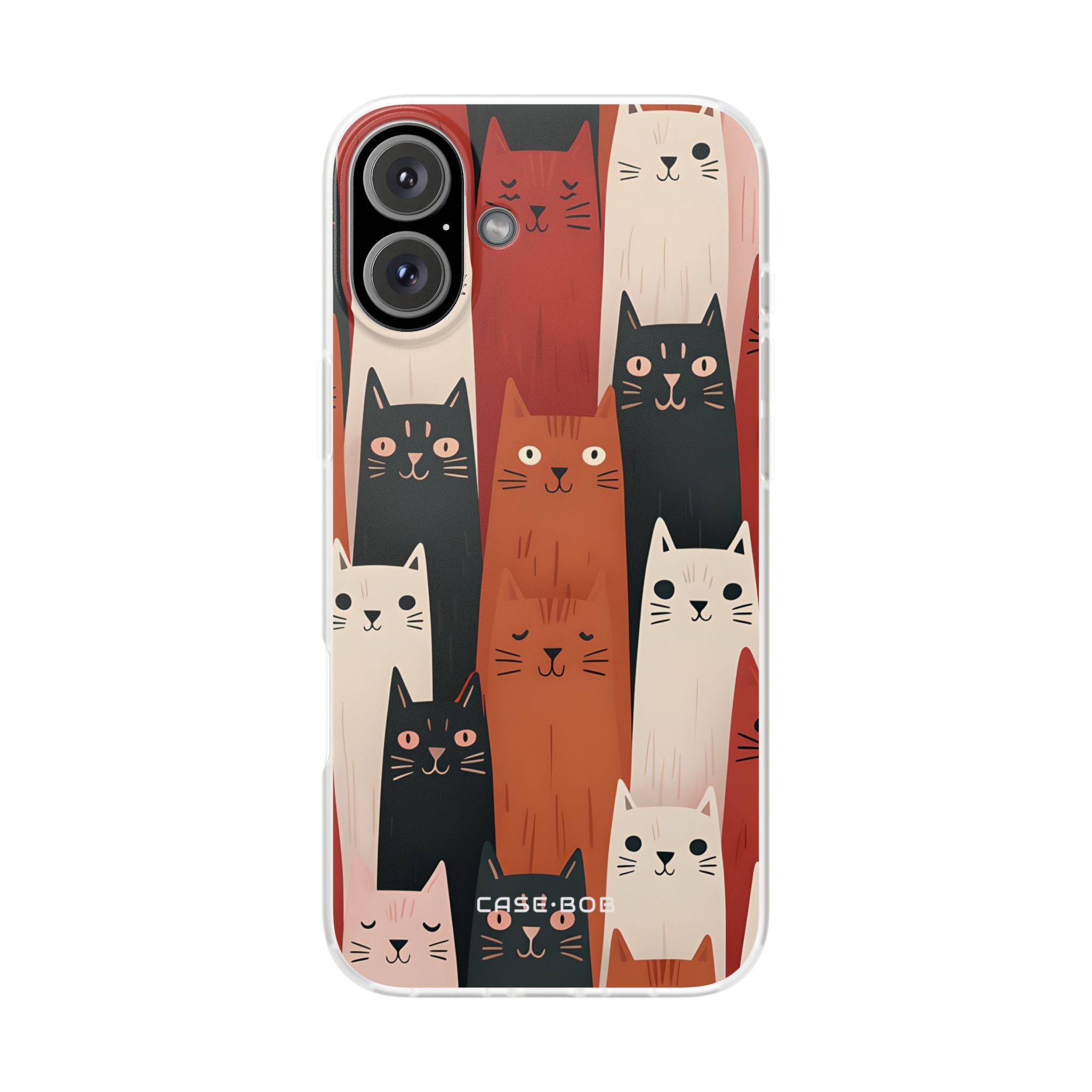 Verlängerte Katzen Schwarzes iPhone 16 Plus Case - Soft