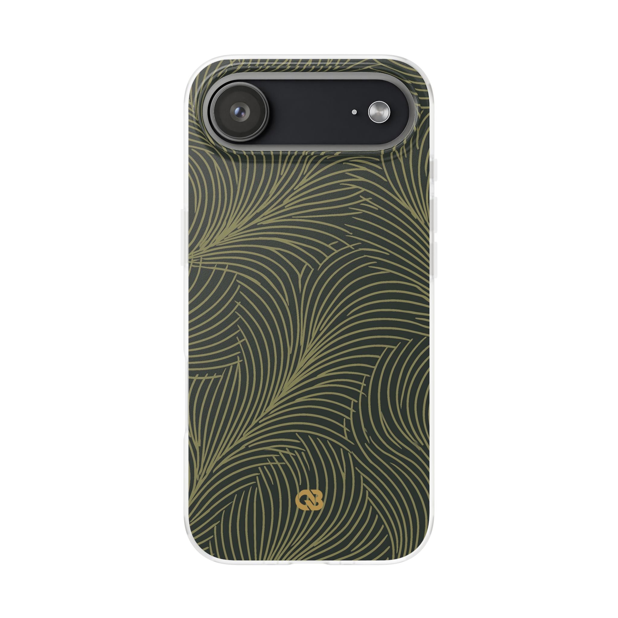 Green Lite Phone Case for iPhone - Dark Olive Plume