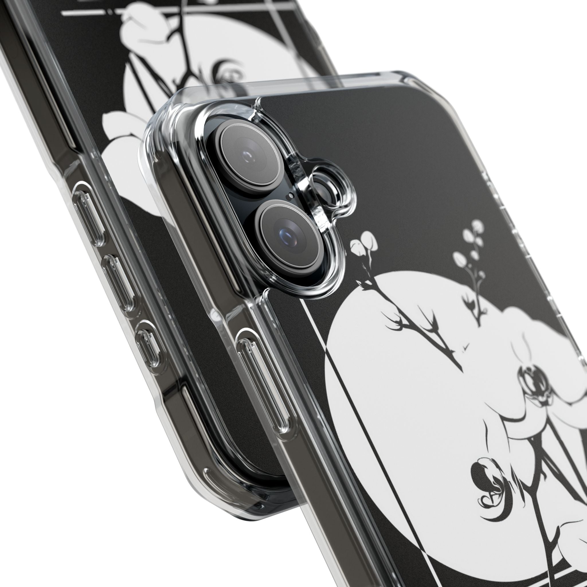 Black Impact MagSafe Phone Case for iPhone - Lunar Orchid Grid