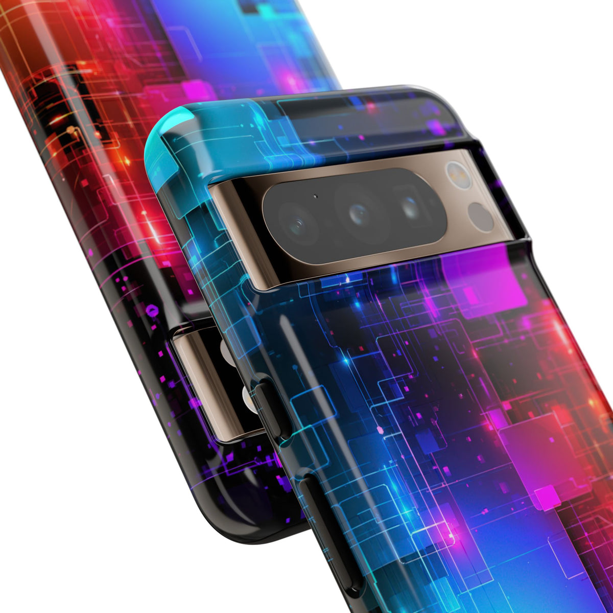 Spectral Circuit Grid · Tough Phone Case for Pixel · Black