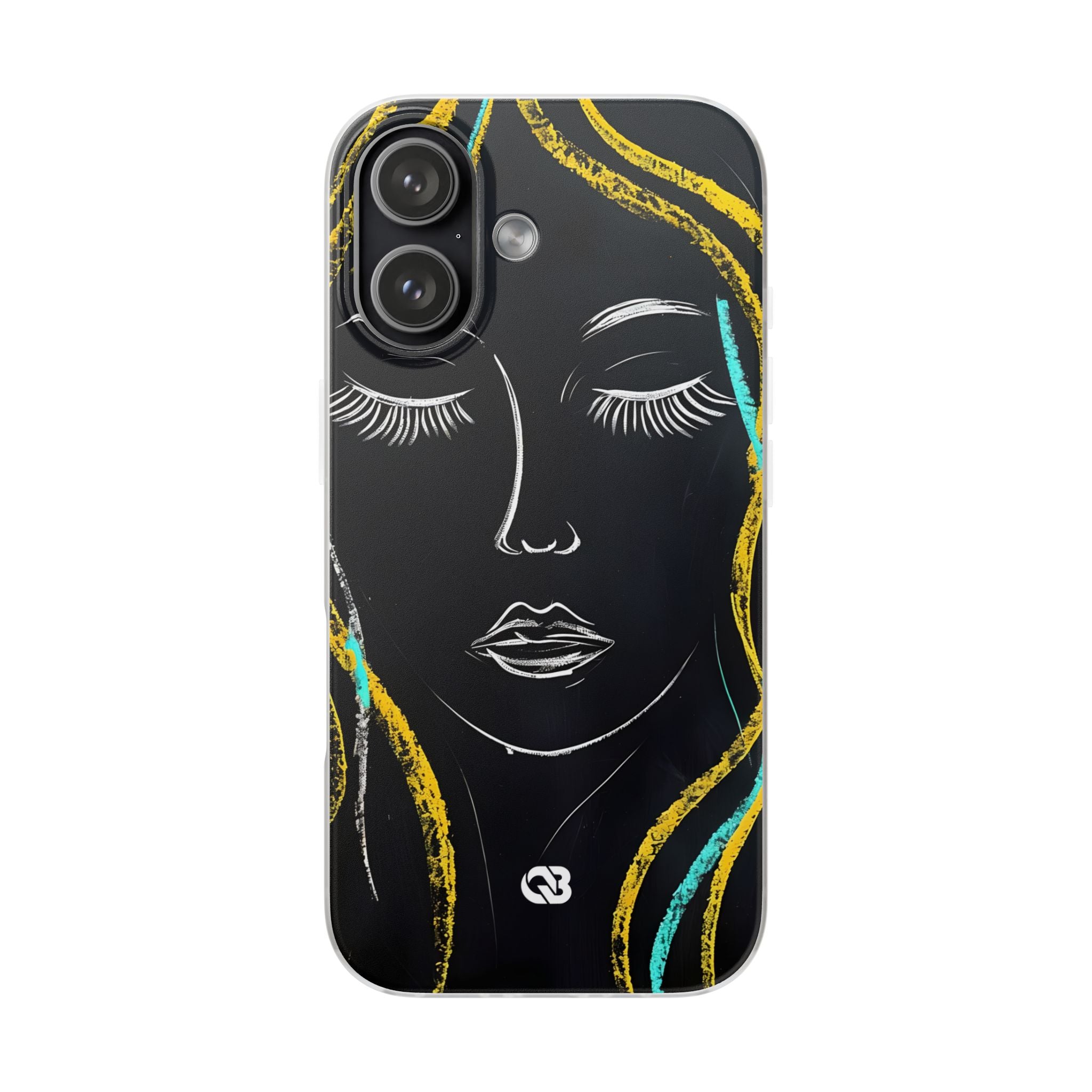 Obsidian Chalk Portrait · Soft Phone Case for iPhone