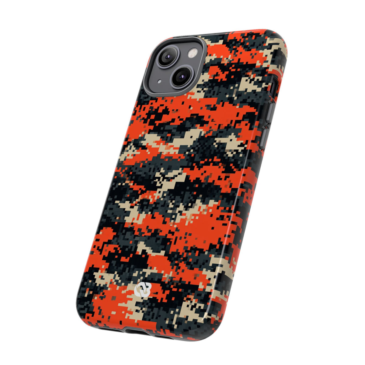 Signal Pixel Camo · Tough Phone Case for iPhone · Orange