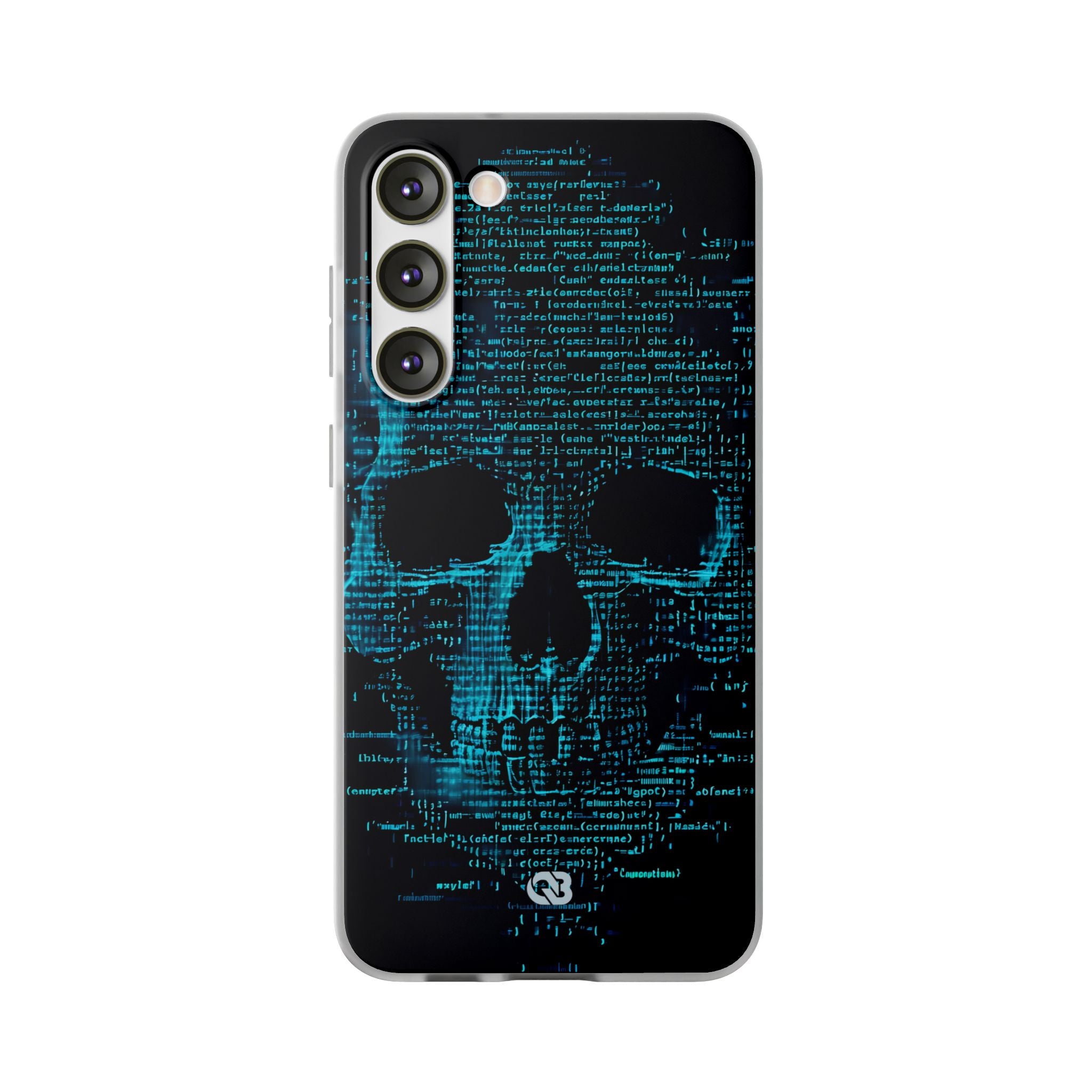Cyan Glitch Skull · Soft Handyhülle für Samsung