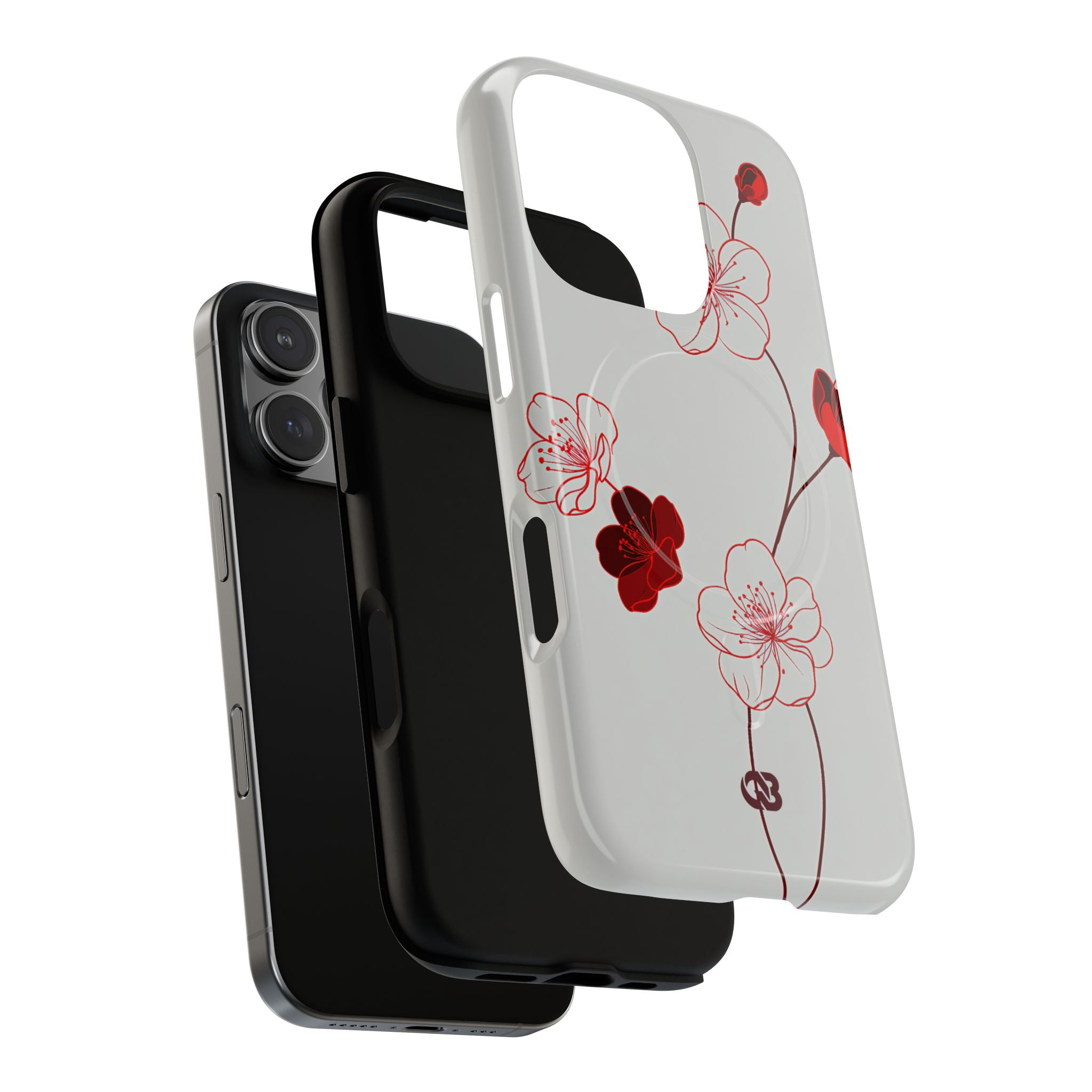 Red Tough 2.0 Magsafe Phone Case for iPhone - Kyoto Ember Bloom