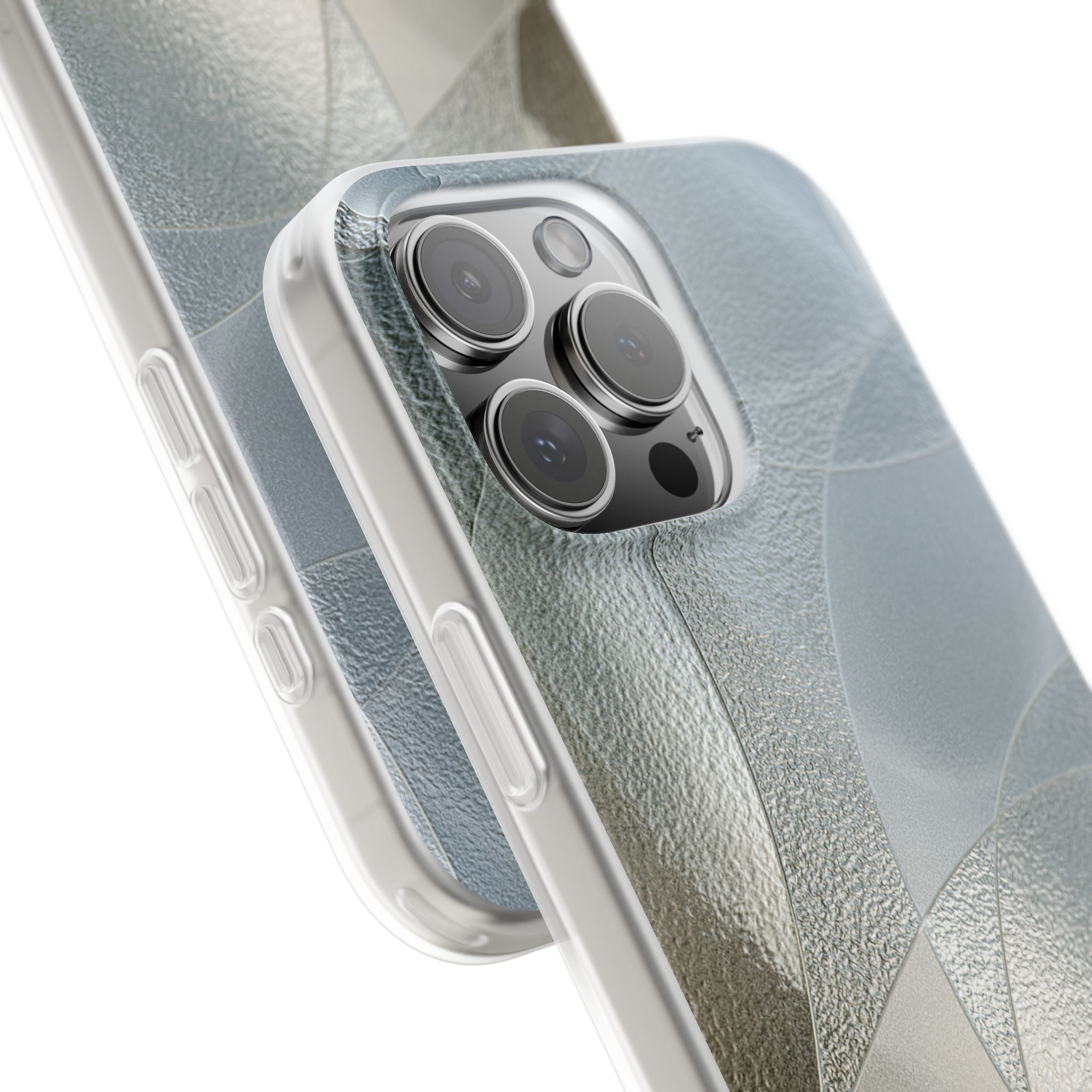 Silver Lite Phone Case for iPhone - Frosted Silver Mosaic
