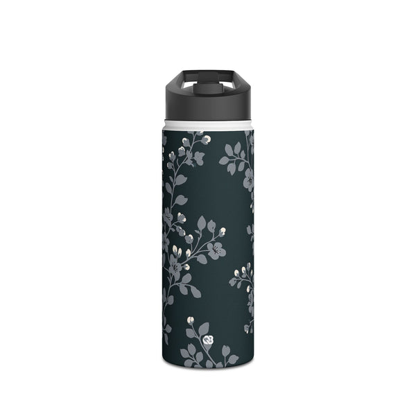 Nocturne Blossom Branch · Insulated Water Bottle · Black