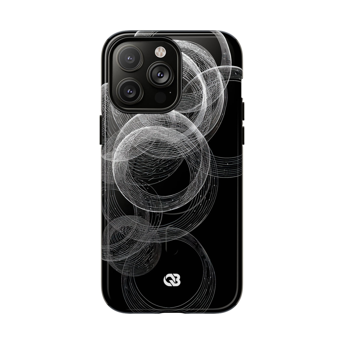 Black Tough 2.0 Magsafe Phone Case for iPhone - Kinetic Wireframe Orbit