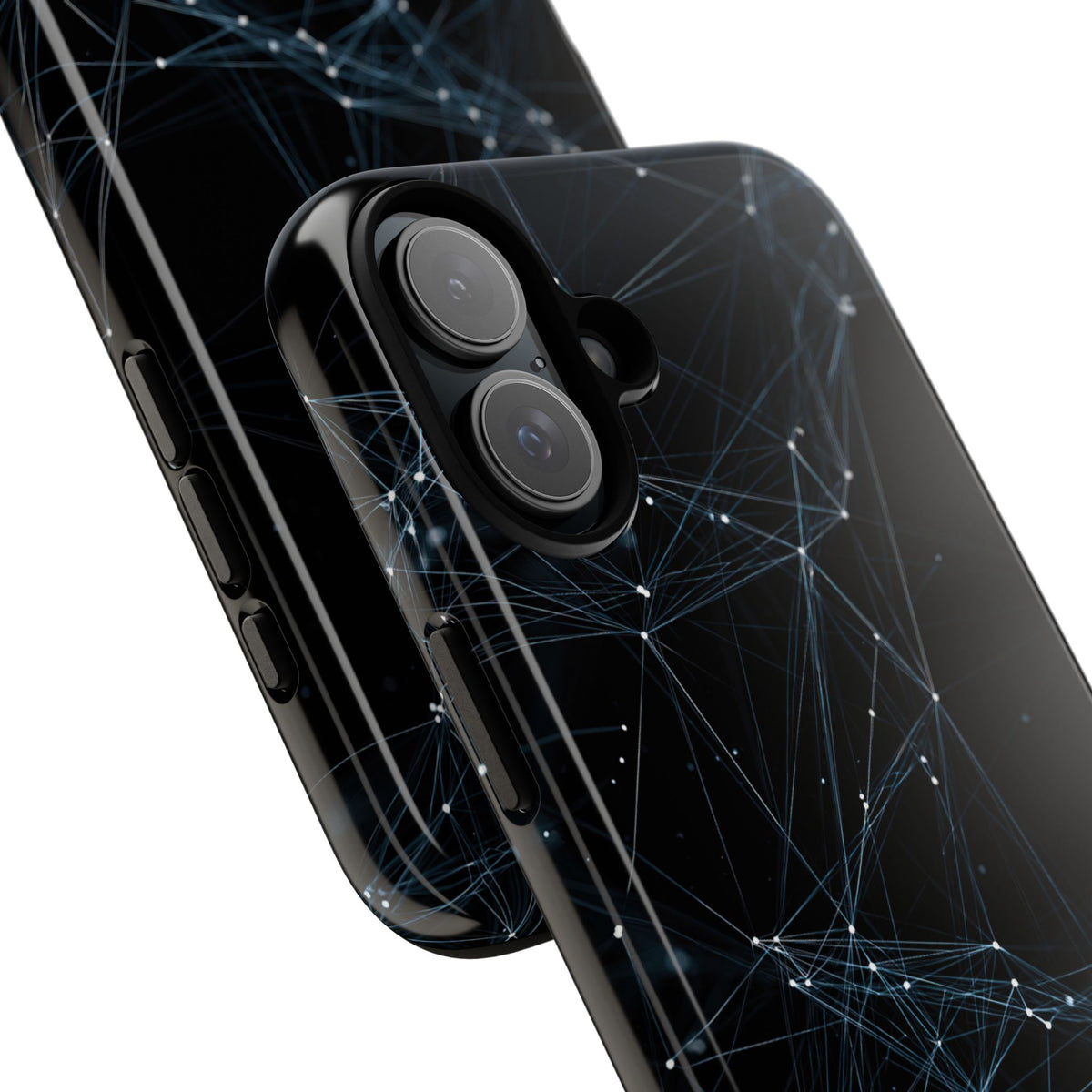 Black Tough Phone Case for iPhone - Arctic Neural Mesh