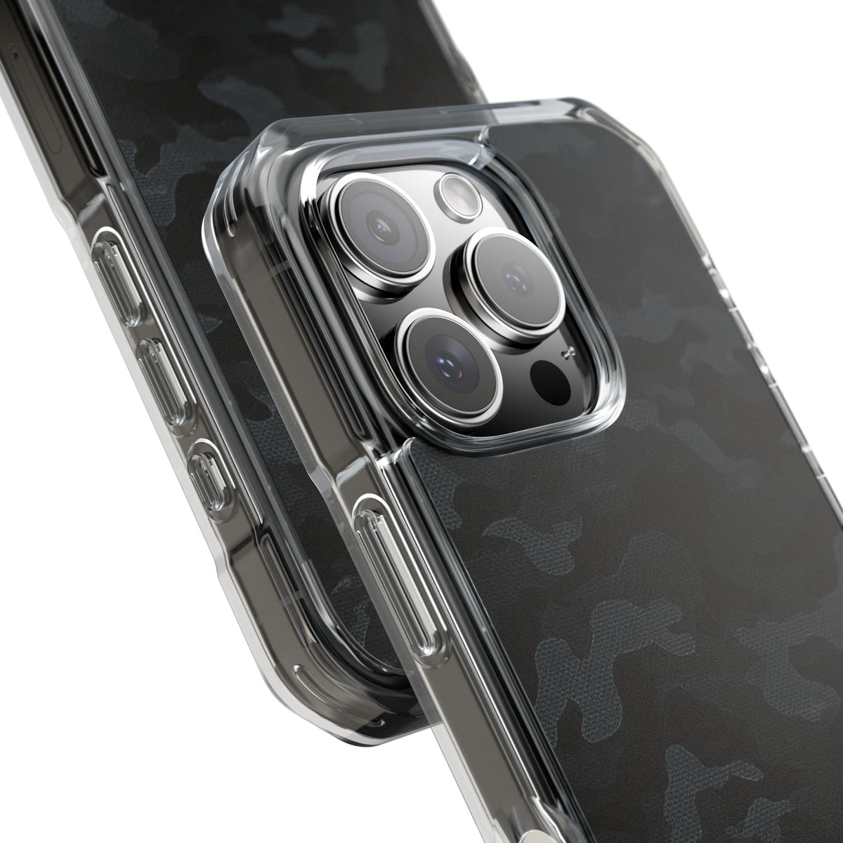 Blackout Urban Camo · Clear Impact Magnetic Phone Case for iPhone · Black