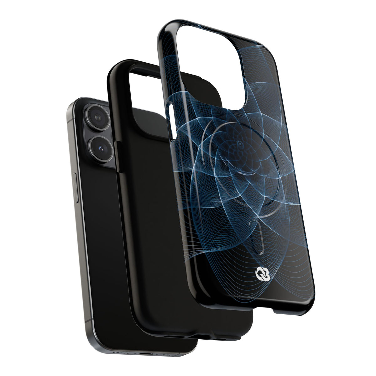 Blue Tough 2.0 Magsafe Phone Case for iPhone - Cobalt Geometric Bloom