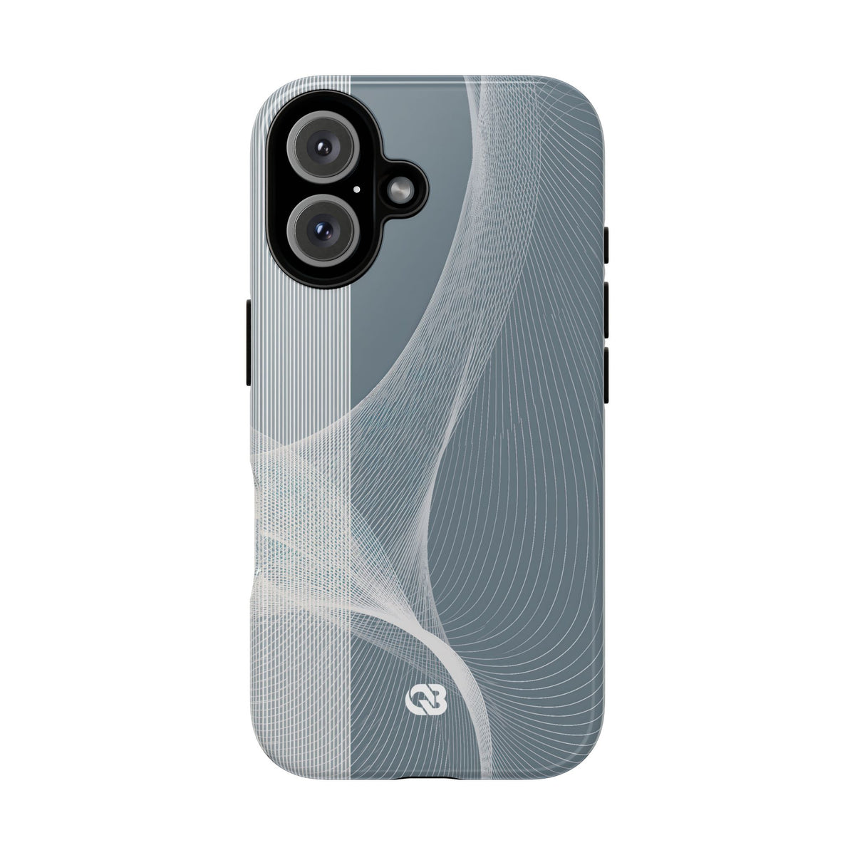Grey Tough Phone Case for iPhone - Slate Mesh Horizon