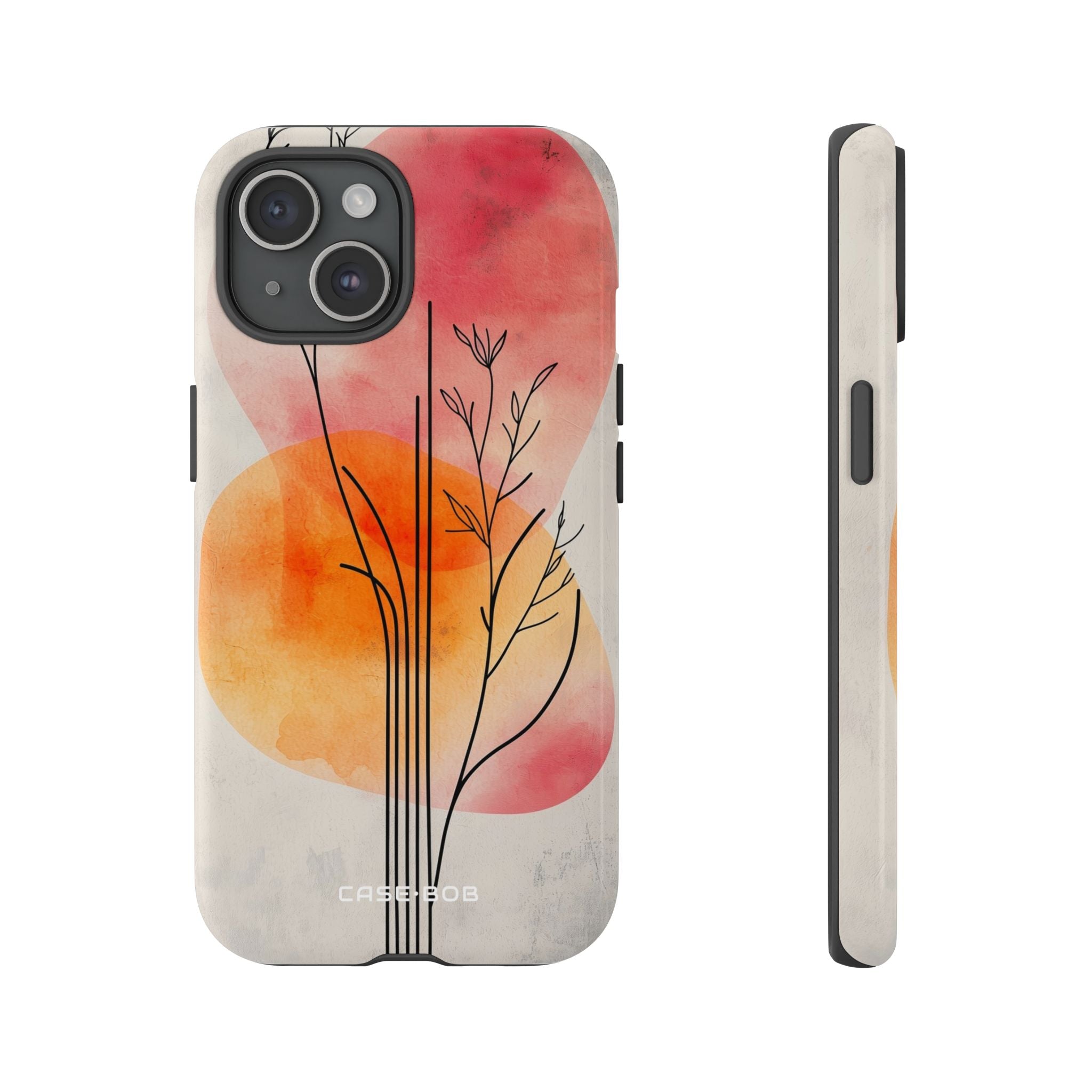 Curved Stem Sunset iPhone 15 Case - Tough