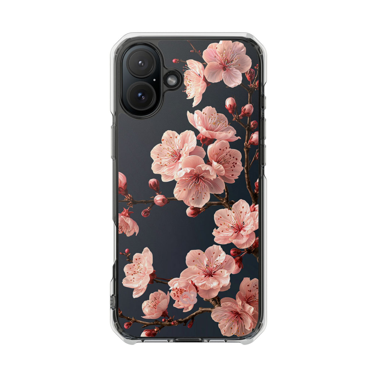 Midnight Sakura Bloom · Clear Impact Magnetic Phone Case for iPhone · Pink