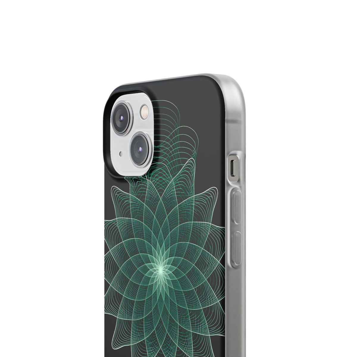 Green Lite Phone Case for iPhone - Cyan Signal Bloom