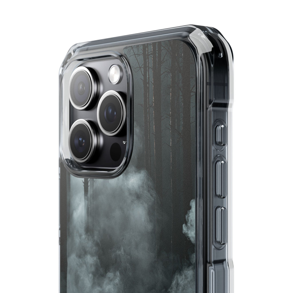 Shadowed Pine Mist · Clear Impact Magnetic Phone Case for iPhone · Black