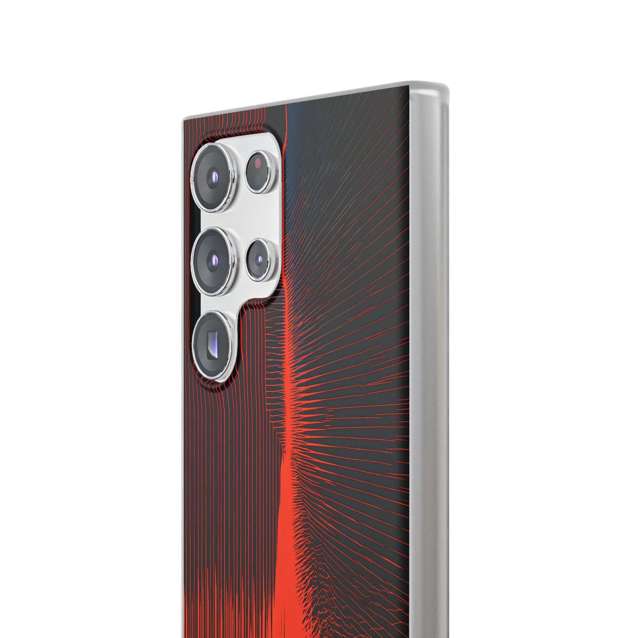 Red Lite Phone Case for Samsung - Crimson Frequency Pulse