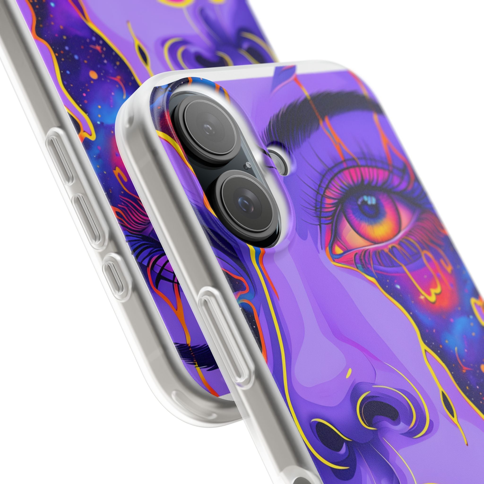 Violet Cosmic Gaze · Soft Custodia per iPhone
