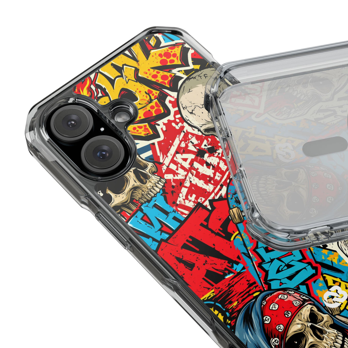 Skate Skull Riot · Clear Impact Magnetic Phone Case for iPhone · Red
