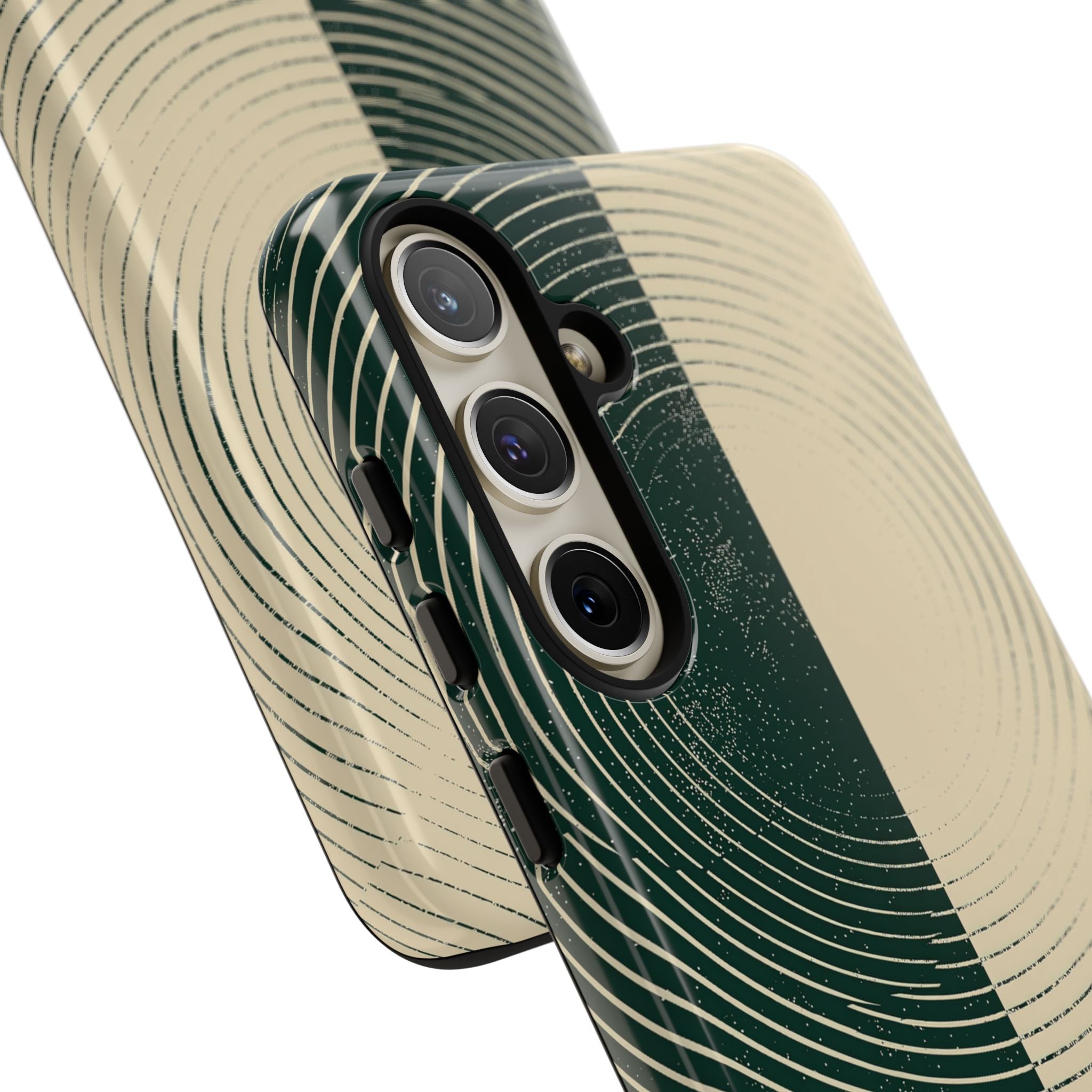 Green Tough Phone Case for Samsung - Evergreen Split Grain