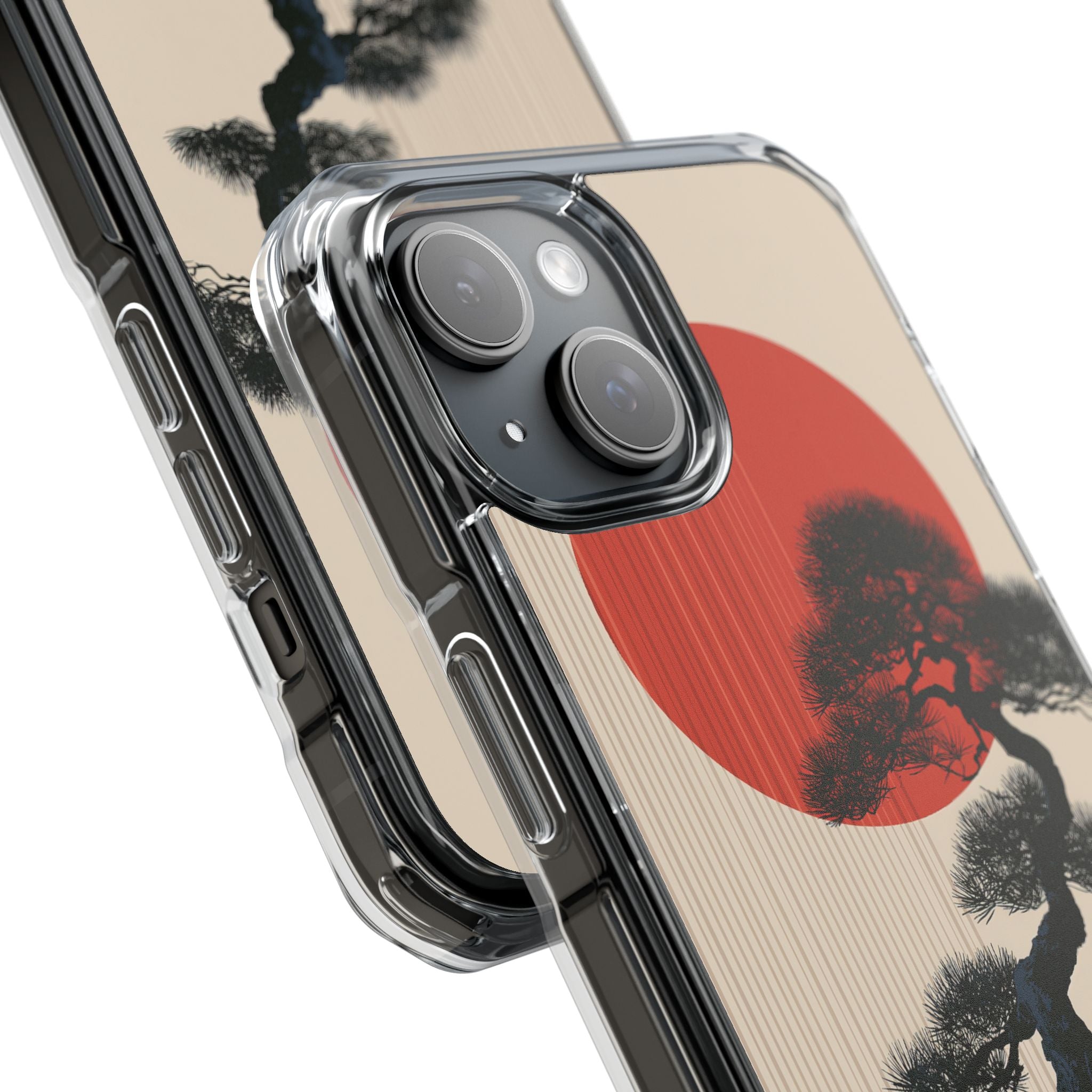 Beige Impact MagSafe Phone Case for iPhone - Kyoto Crimson Pine