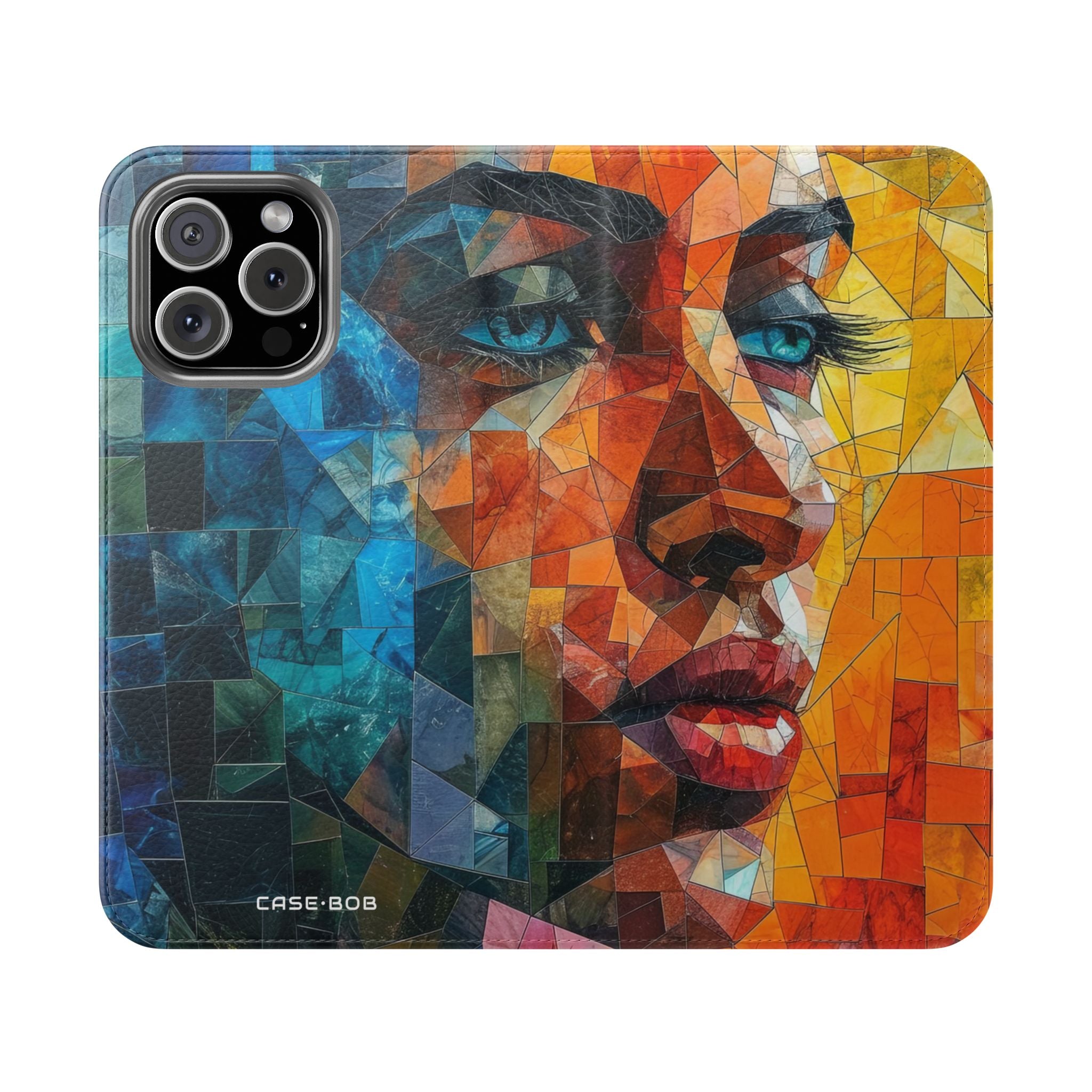 Mosaic Gaze Blue - iPhone 16 Max Case - Wallet