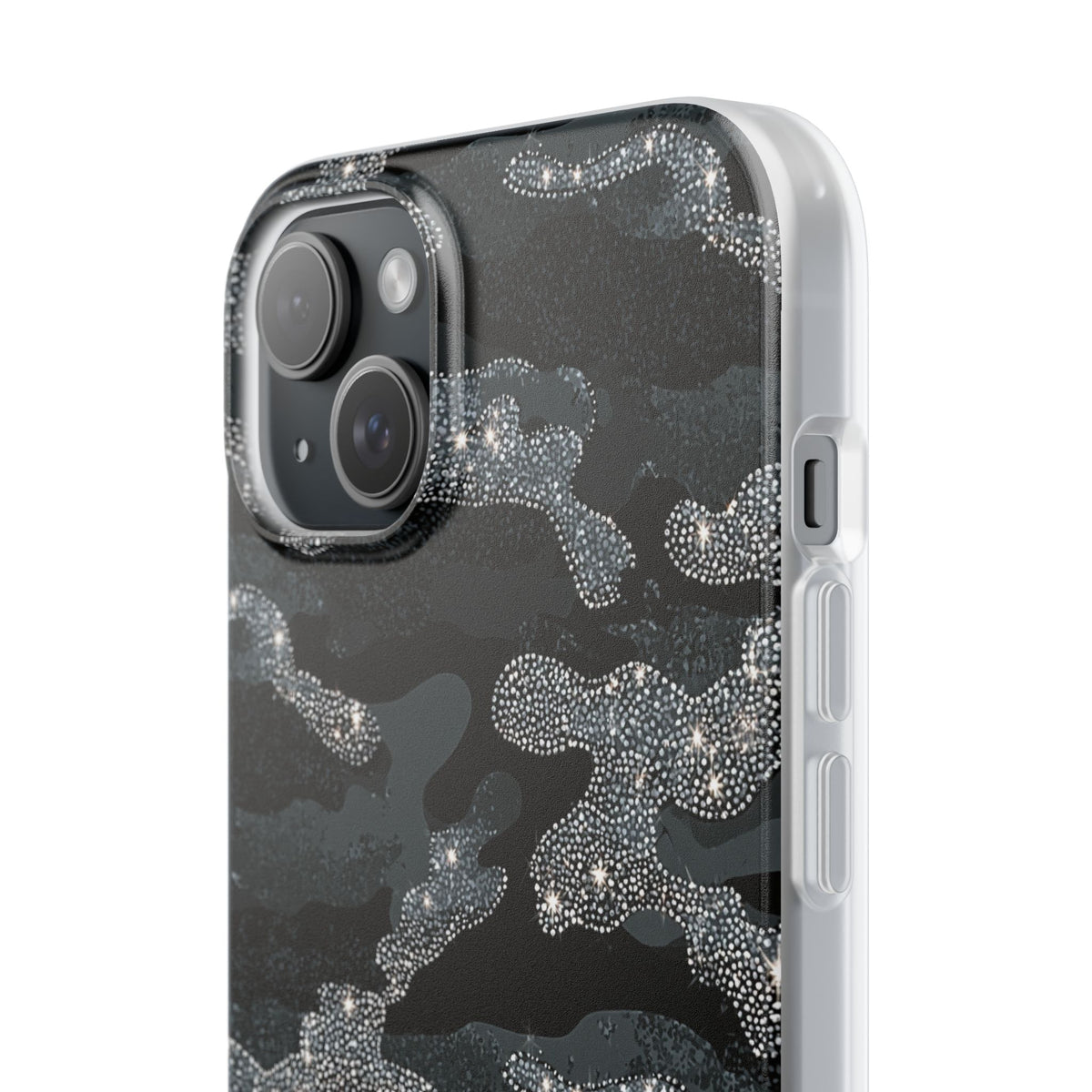 Glitter Shadow Camo · Lite Phone Case for iPhone · Black