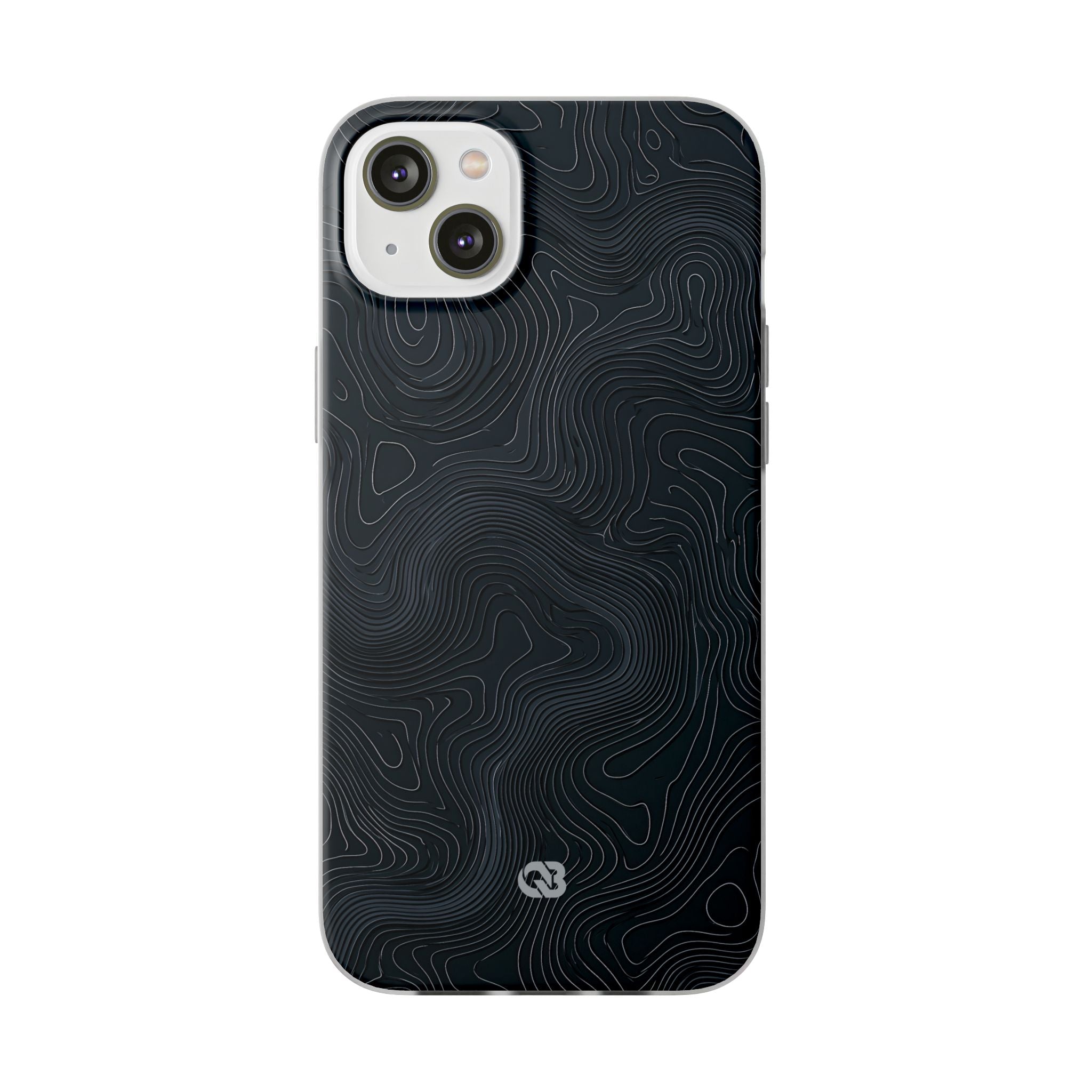Black Lite Phone Case for iPhone - Obsidian Ridge Topo