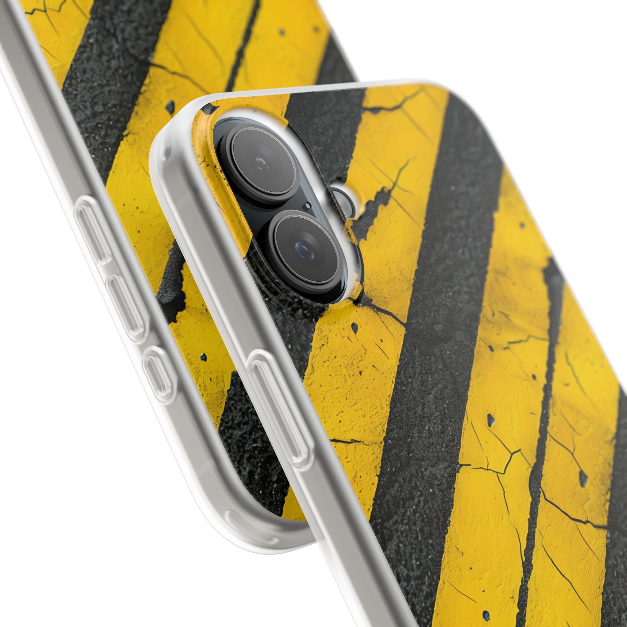 Cracked Hazard Stripes · Soft Phone Case for iPhone